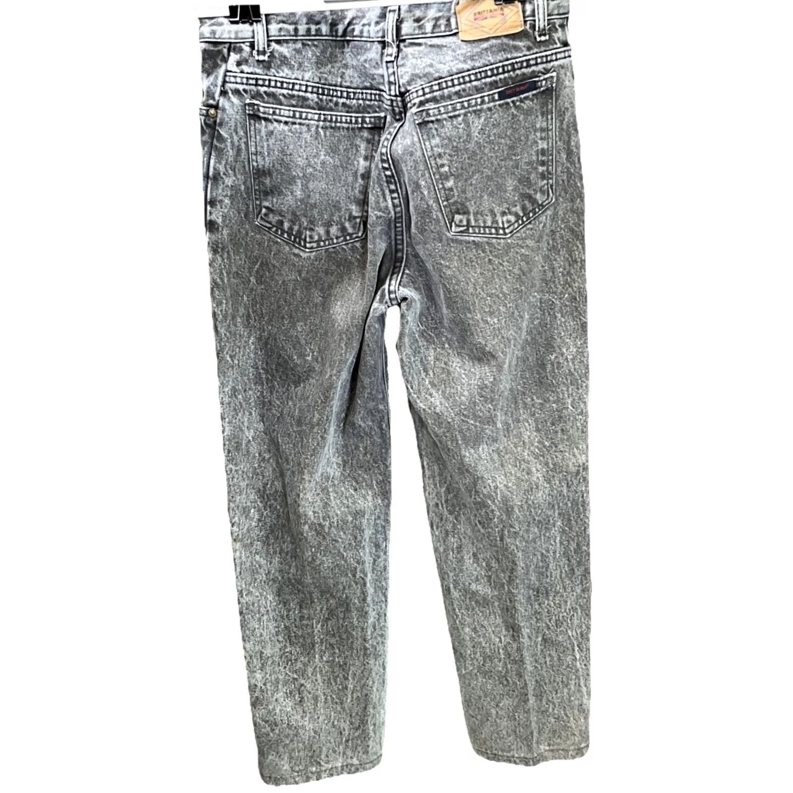 Denime VINTAGE Brittania Jeans Mens 30x30 Gray Denim Straight Leg Stone Wash 5-Pocket Design Regular Rise Mens Jeans 80s 90s Grunge Outdoor USA Rails Size US 30 / EU 46 - 2 Thumbnail
