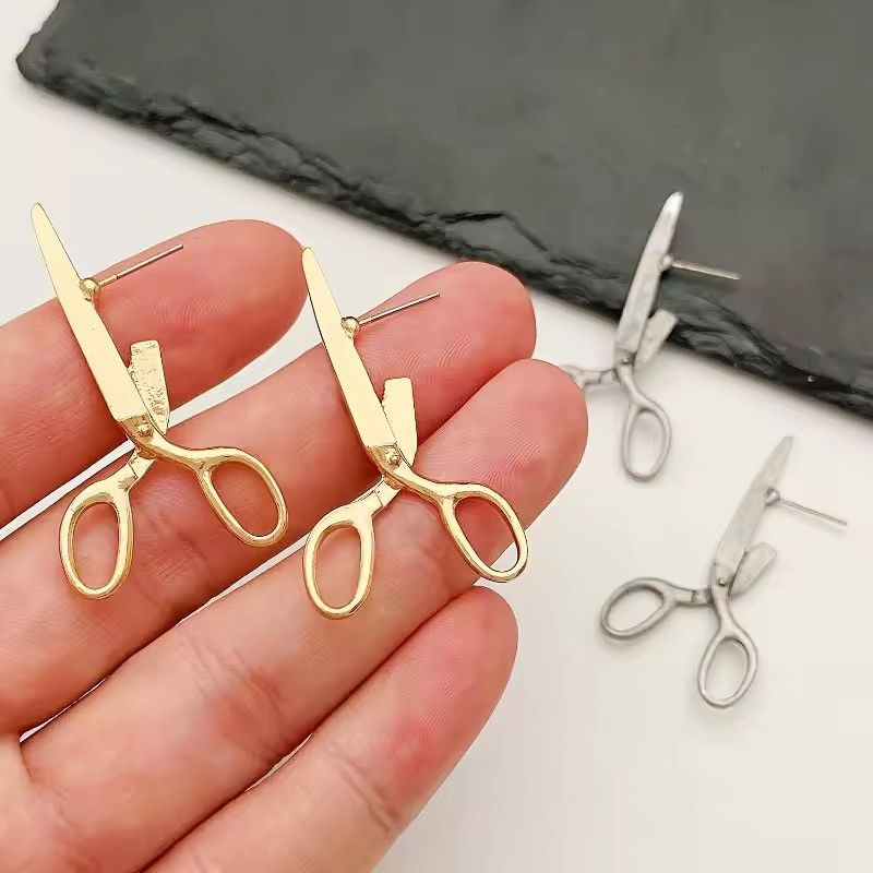 Jewelry Punk Aesthetic "Broken" Scissors Earrings Size ONE SIZE - 3 Thumbnail