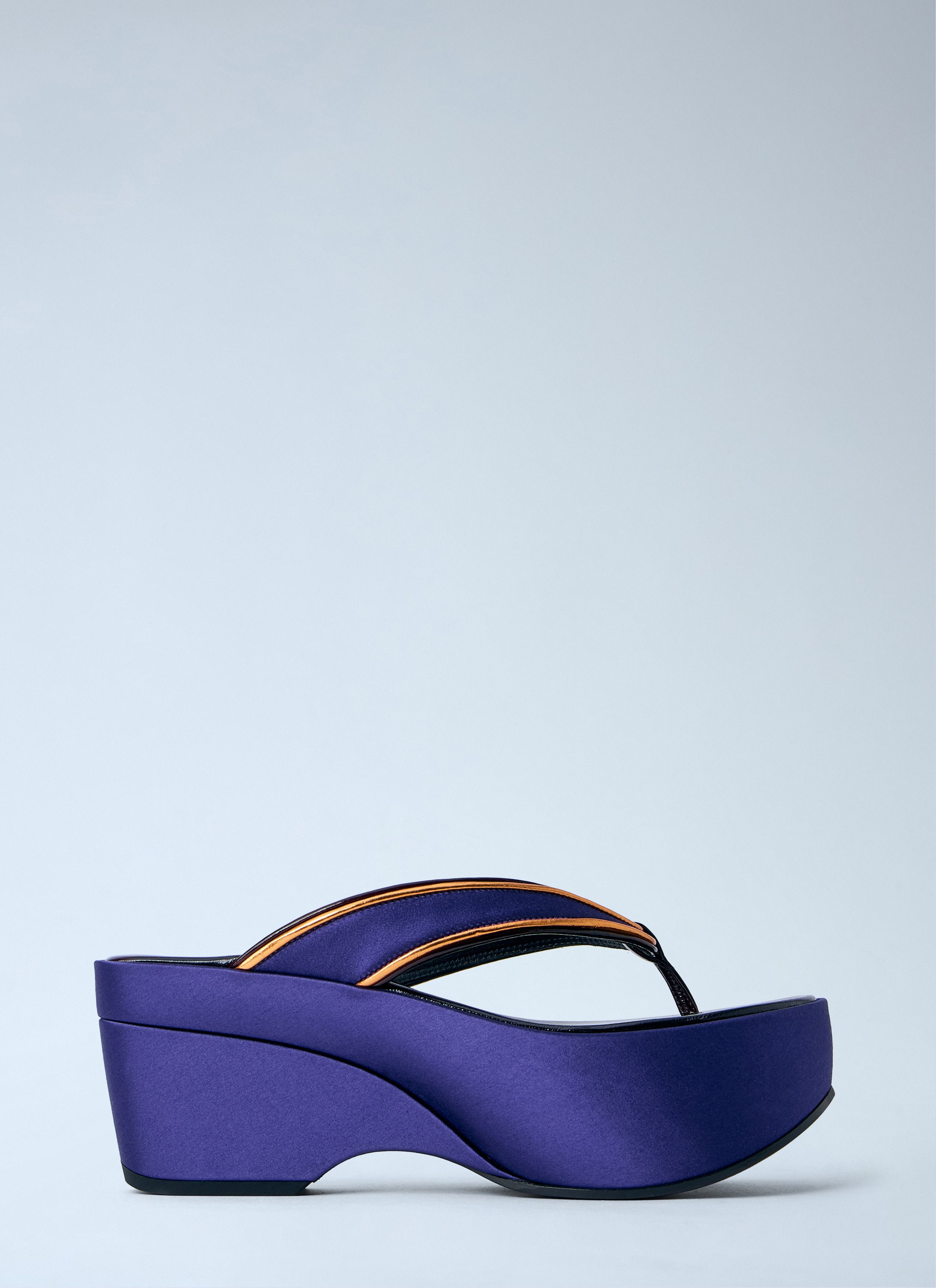 Dries Van Noten Satin Platform Thong Sandals Size US 8 / IT 38 - 1 Thumbnail