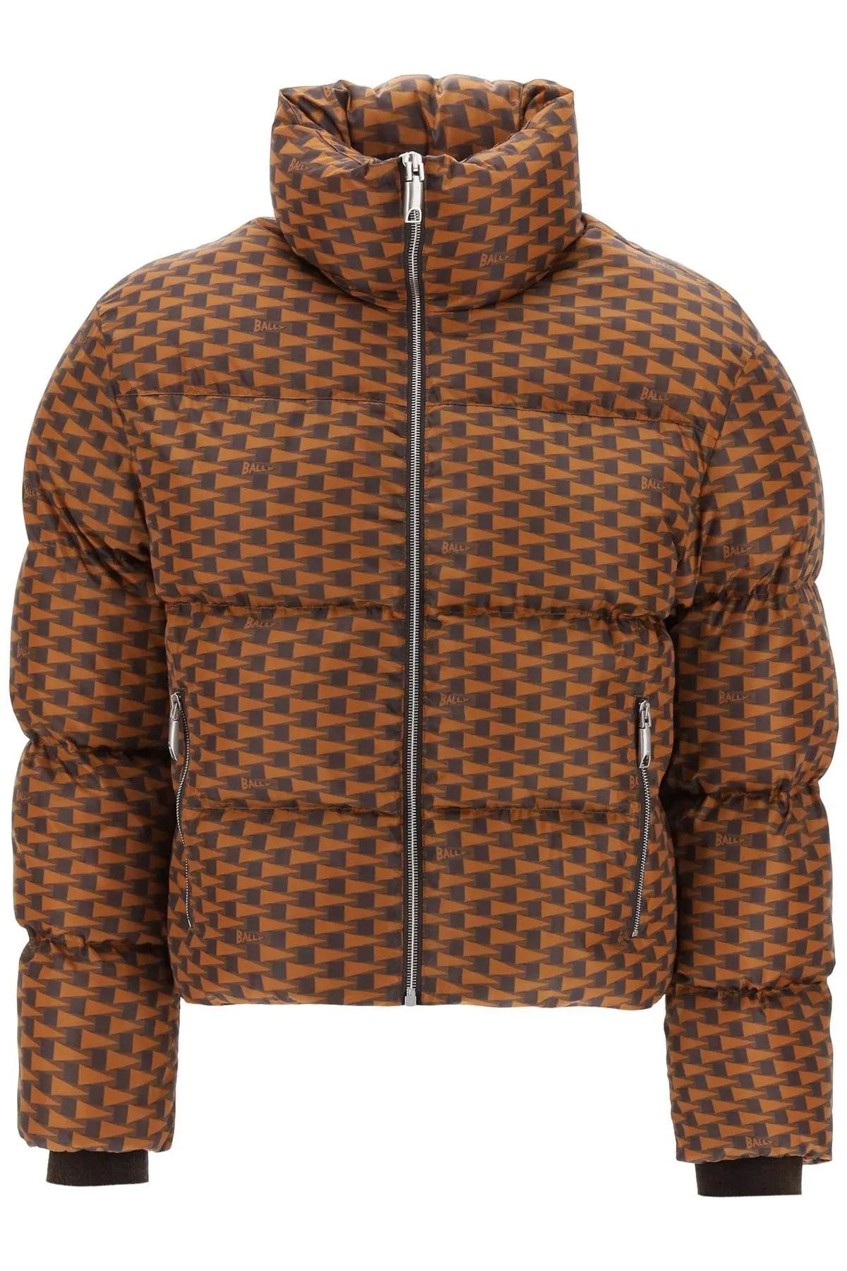image of Bally O1S22I1N0224 Short Puffer Jacket In Brown Orange, Men's (Size Medium)