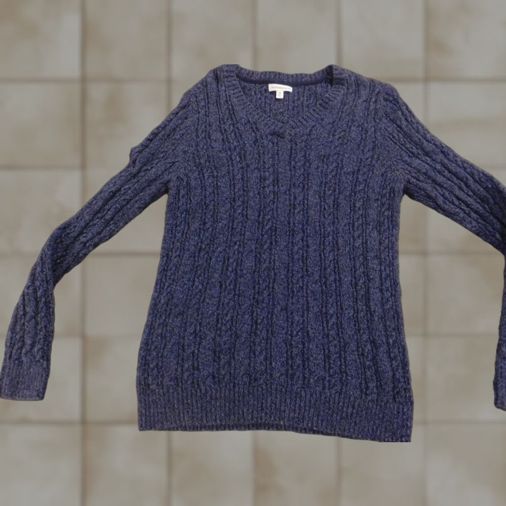 Croft & Barrow Croft & Barrow Womens Sweater Pullover Crew Neck Medium Blue Classic Knit Cotton Stretch Regular Sleeve Long Winter Casual Size M / US 6-8 / IT 42-44 - 1 Thumbnail