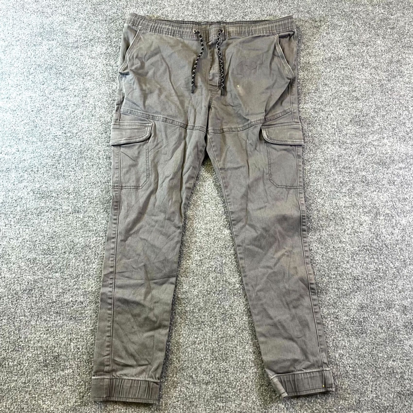 Burnside Burnside Mens XL Gray Drawstring Joggers Tapered Leg with Pockets Streetwear Pants Size US 36 / EU 52 - 2 Thumbnail