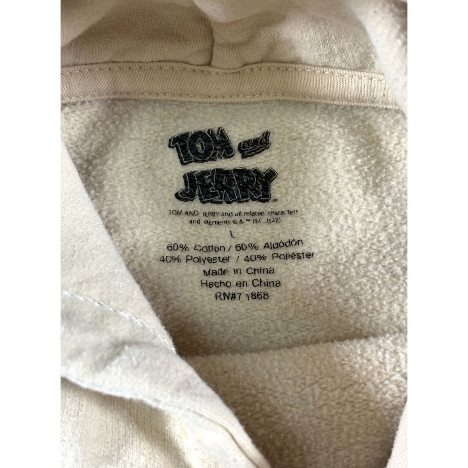 Doublet VINTAGE Tom And Jerry Hoodie Sweatshirt Tan • Adult Size Large Size US L / EU 52-54 / 3 - 3 Thumbnail