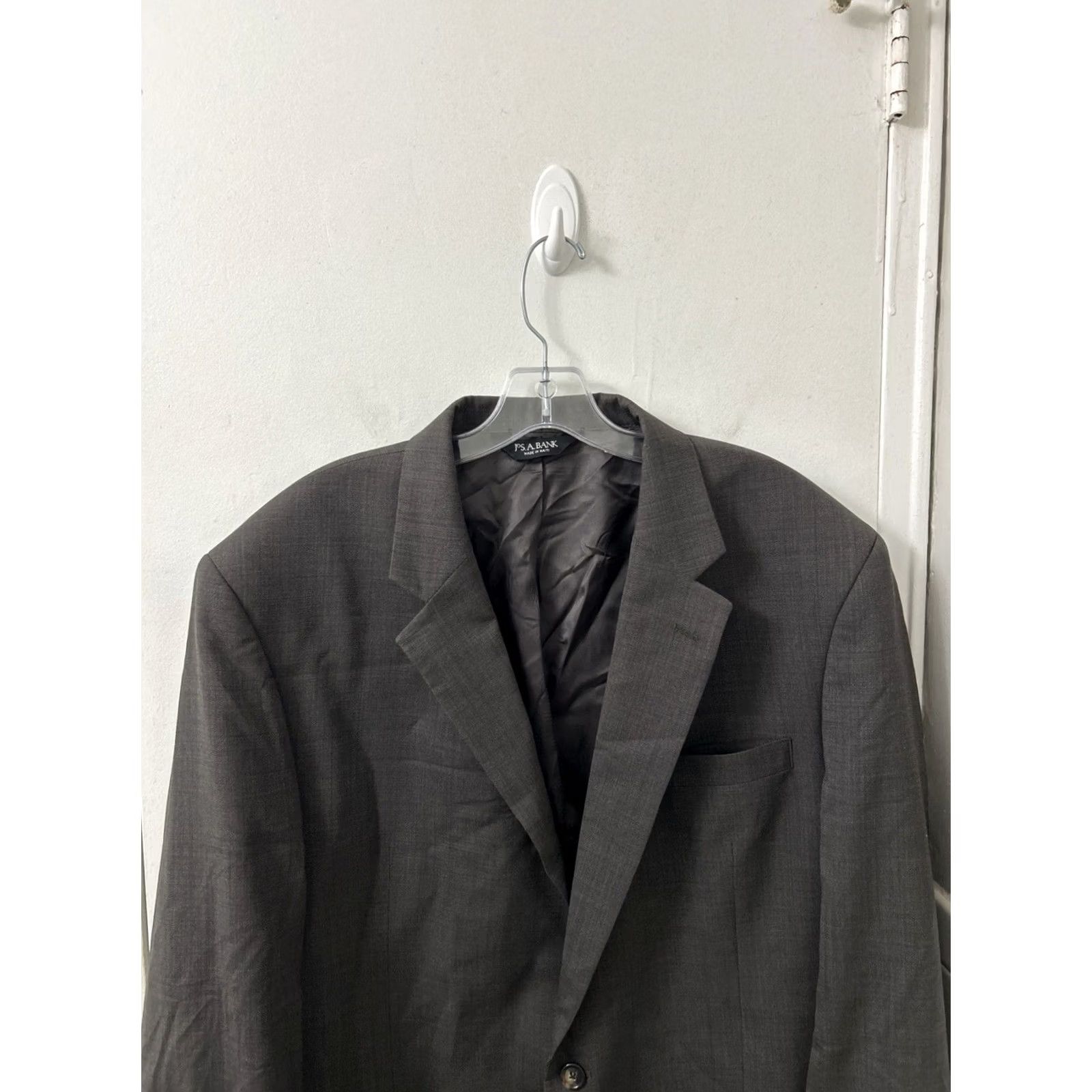Jos. A. Bank Jos. A. Bank Blazer Mens 46XL Gray Wool 2 Button Sport Coat Jacket notched lapel Single-Breasted Formal Business Vintage? No Size 48R - 2 Thumbnail