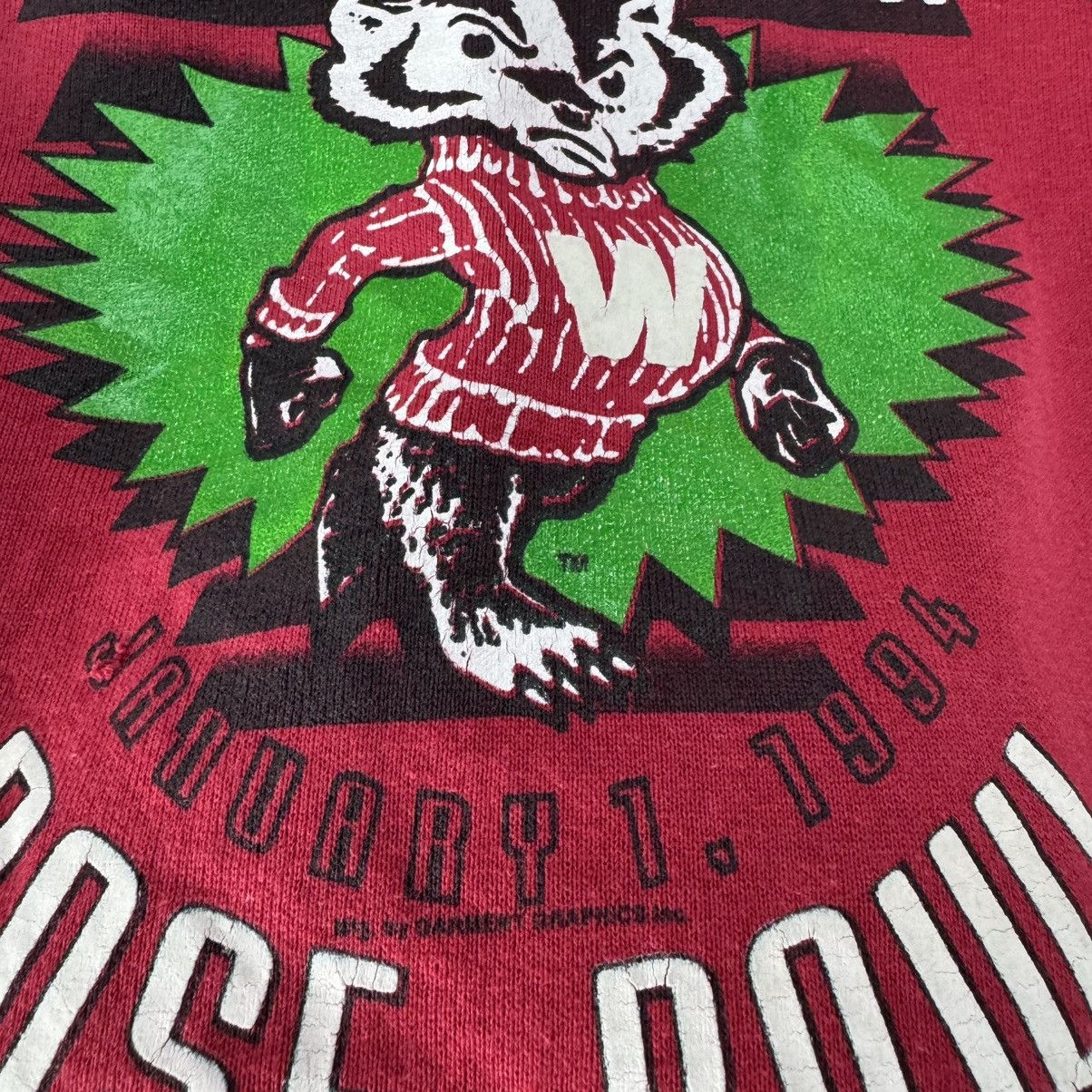 Vintage 🌟90s WISCONSIN BADGERS ROSE BOWL SWEATSHIRT Size US XXL / EU 58 / 5 - 6 Thumbnail