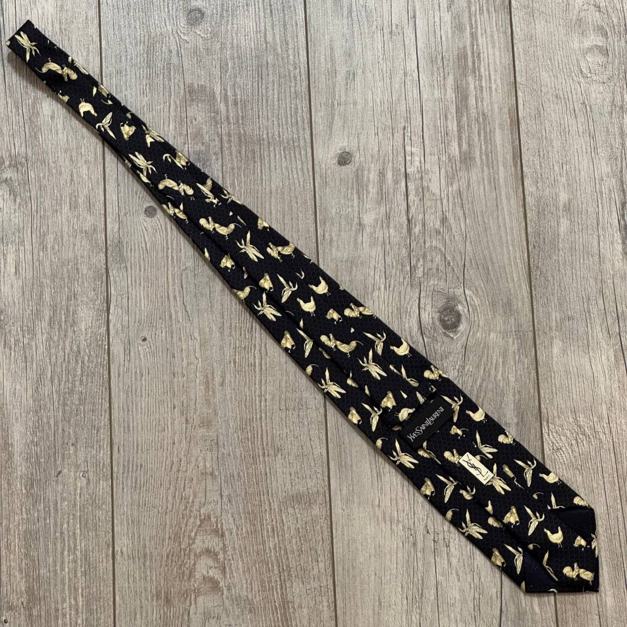 Vintage × Yves Saint Laurent Vintage Yves Saint Laurent YSL Rooster Pattern Silk Tie Size ONE SIZE - 3 Thumbnail