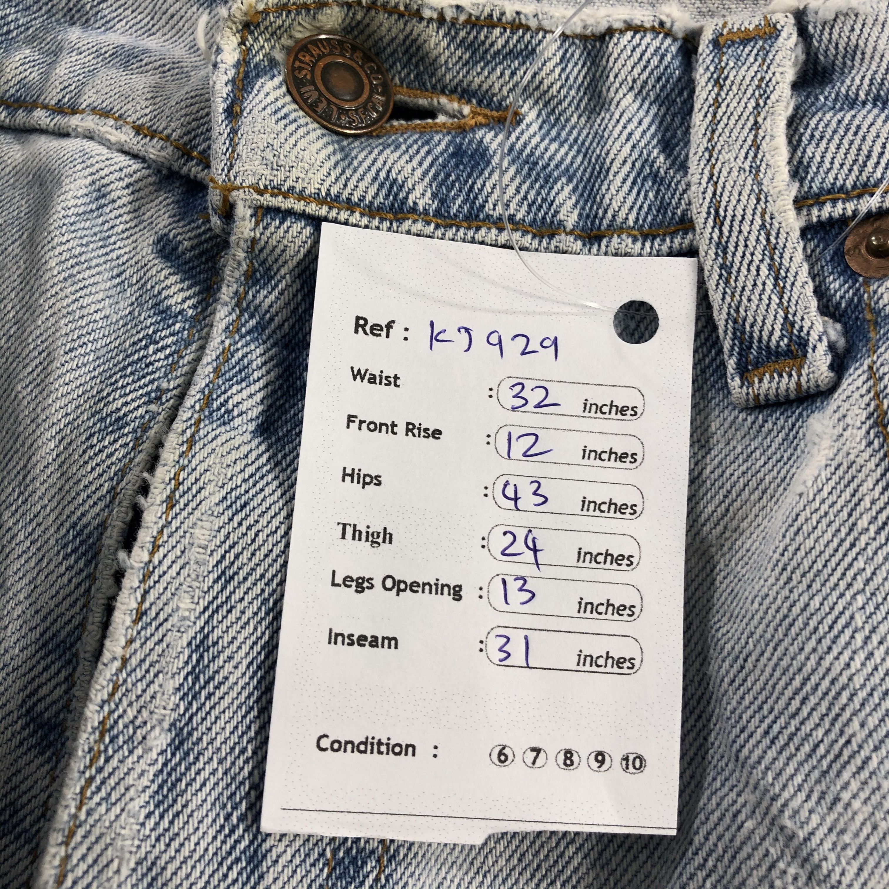 Levi's Vintage 90s Levis 550 Jeans Light Wash Denim KJ929 Size US 32 / EU 48 - 21 Thumbnail