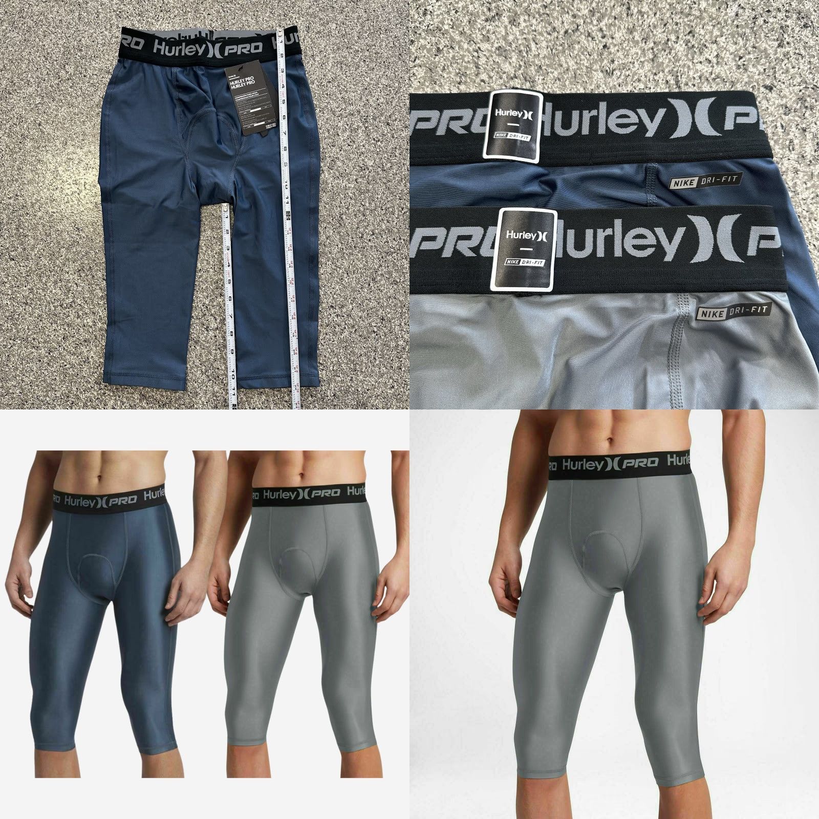 Hurley Hurley Pro 23” Compression Surf Tights Shorts Mens Size S 50+ UPF 2 Pack Size US 29 - 8 Thumbnail