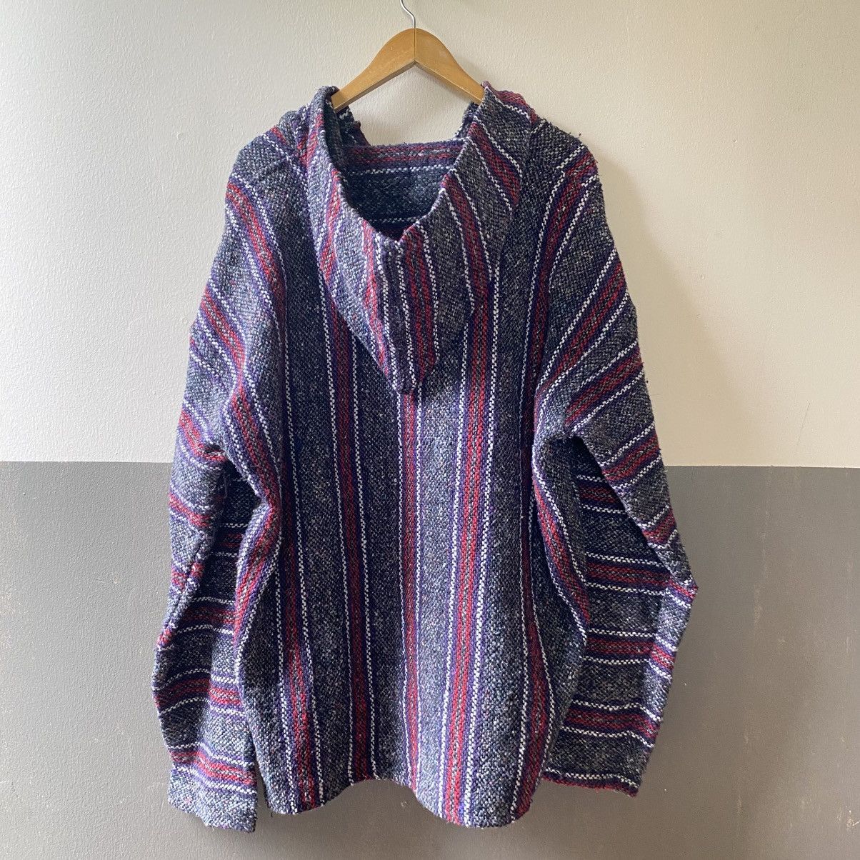 Vintage Black and Red Striped Baja Hoodie Pullover Size US XL / EU 56 / 4 - 1 Thumbnail