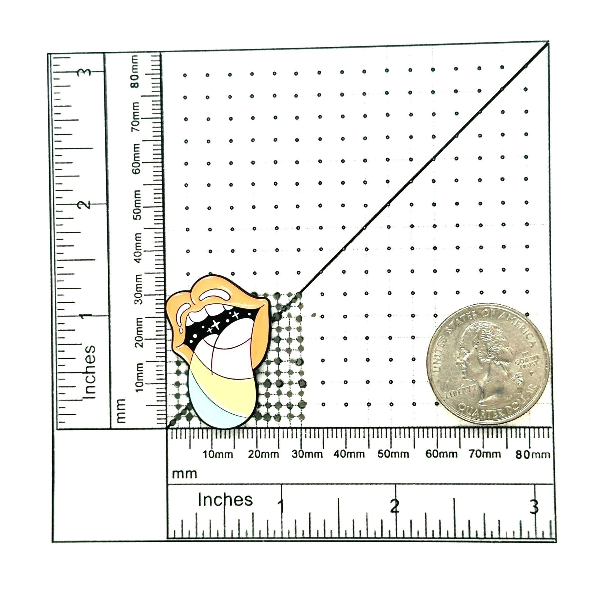 Other 🤩Enamel Pin Pastel Lips & Stars Design - Rainbow tongue ena Size ONE SIZE - 6 Thumbnail