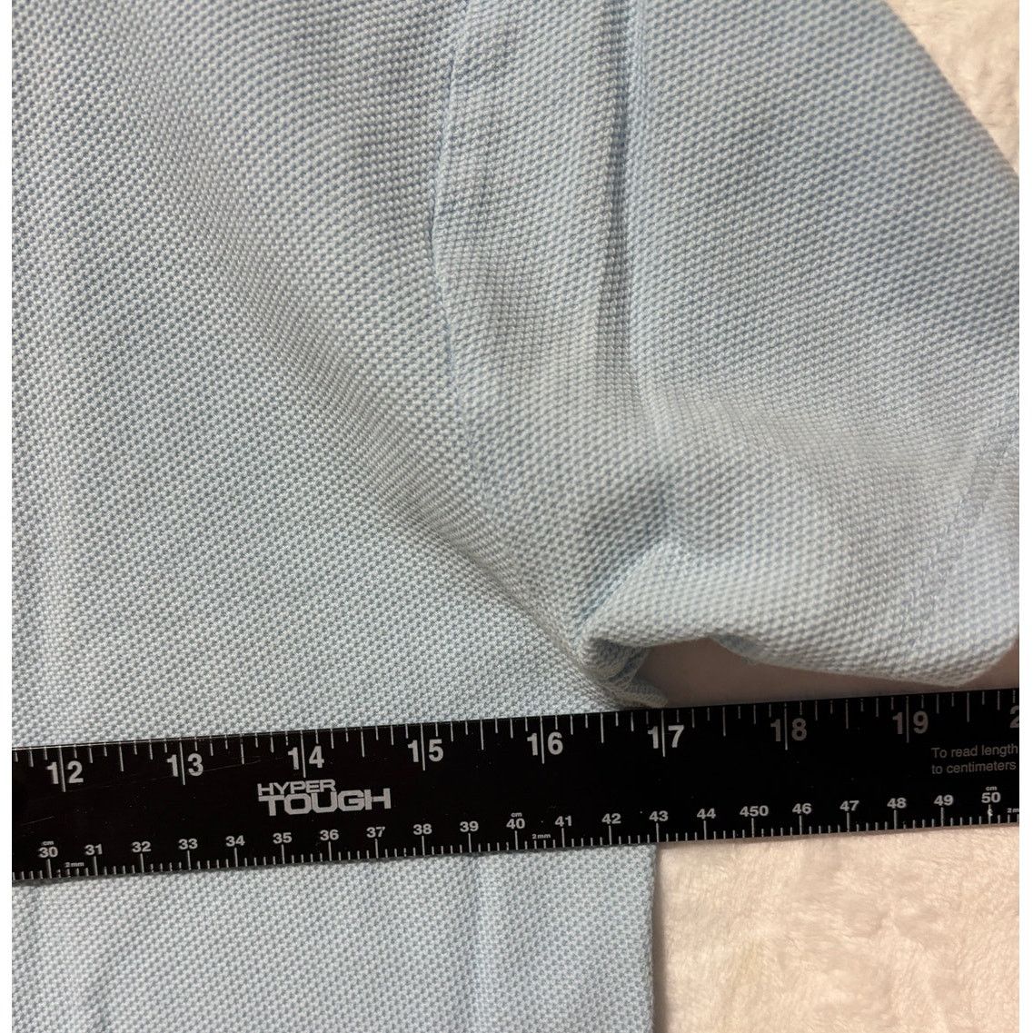 H&M H&M Men's Light Blue Cotton Pique Knit Crew Neck Shirt | XS Size US XS / EU 42 / 0 - 8 Thumbnail