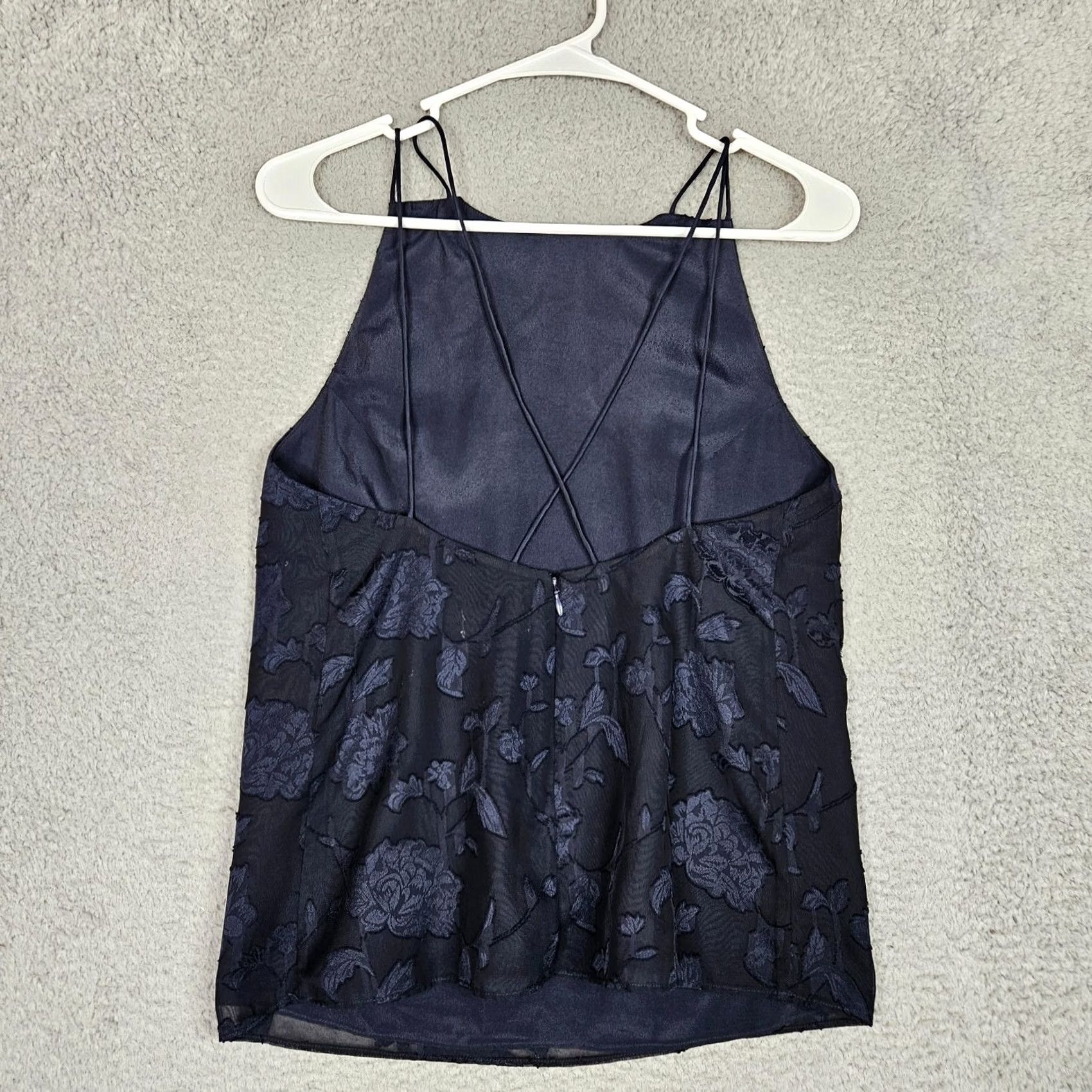 Vintage Finders Women's Tank Floral Sleeveless Size S Blue Polyester Round Neck Casual Basic All Seasons Size S / US 4 / IT 40 - 2 Thumbnail