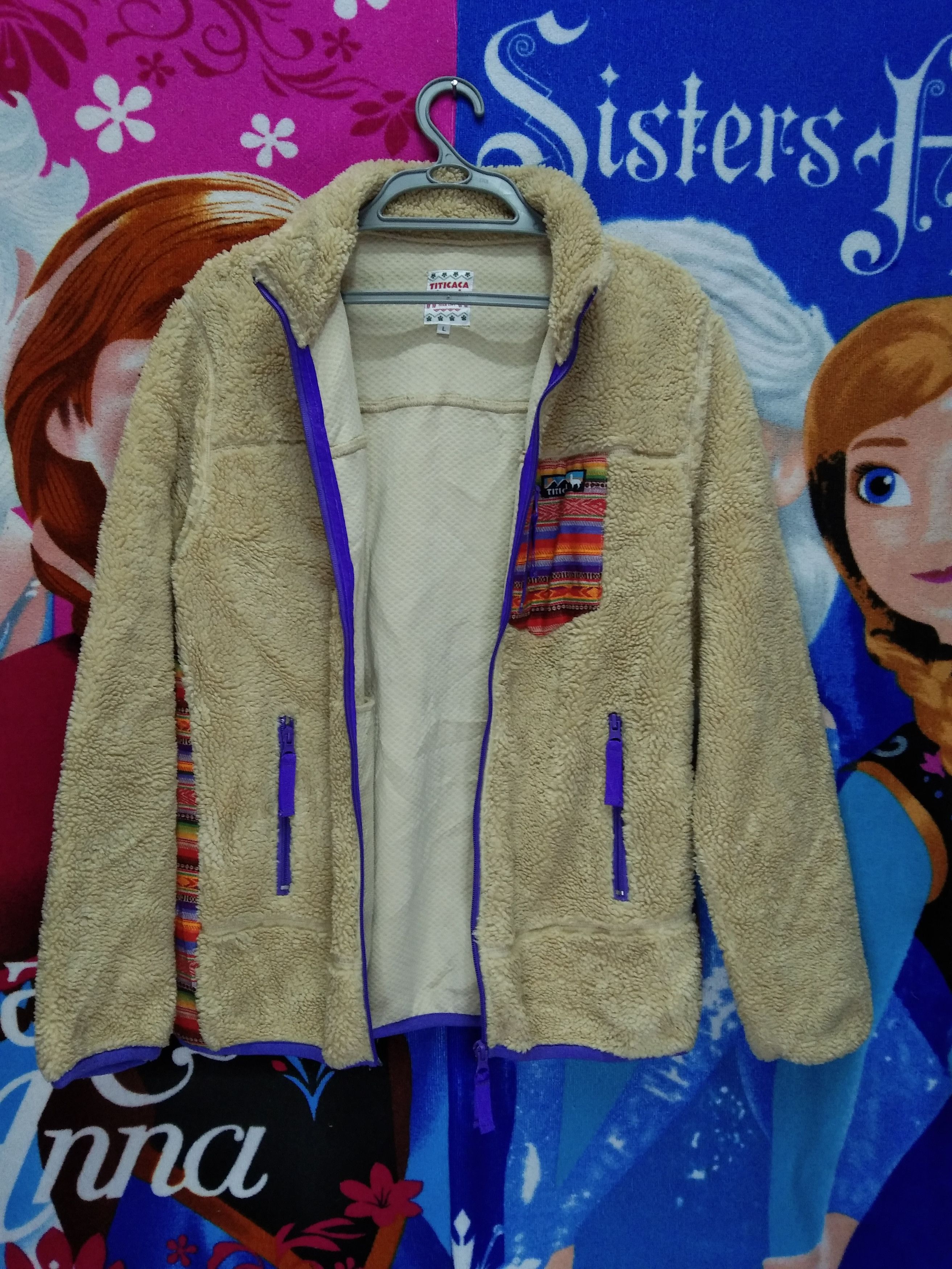 Japanese Brand TITICACA DEEP PILE FLEECE JACKET Size US L / EU 52-54 / 3 - 4 Thumbnail