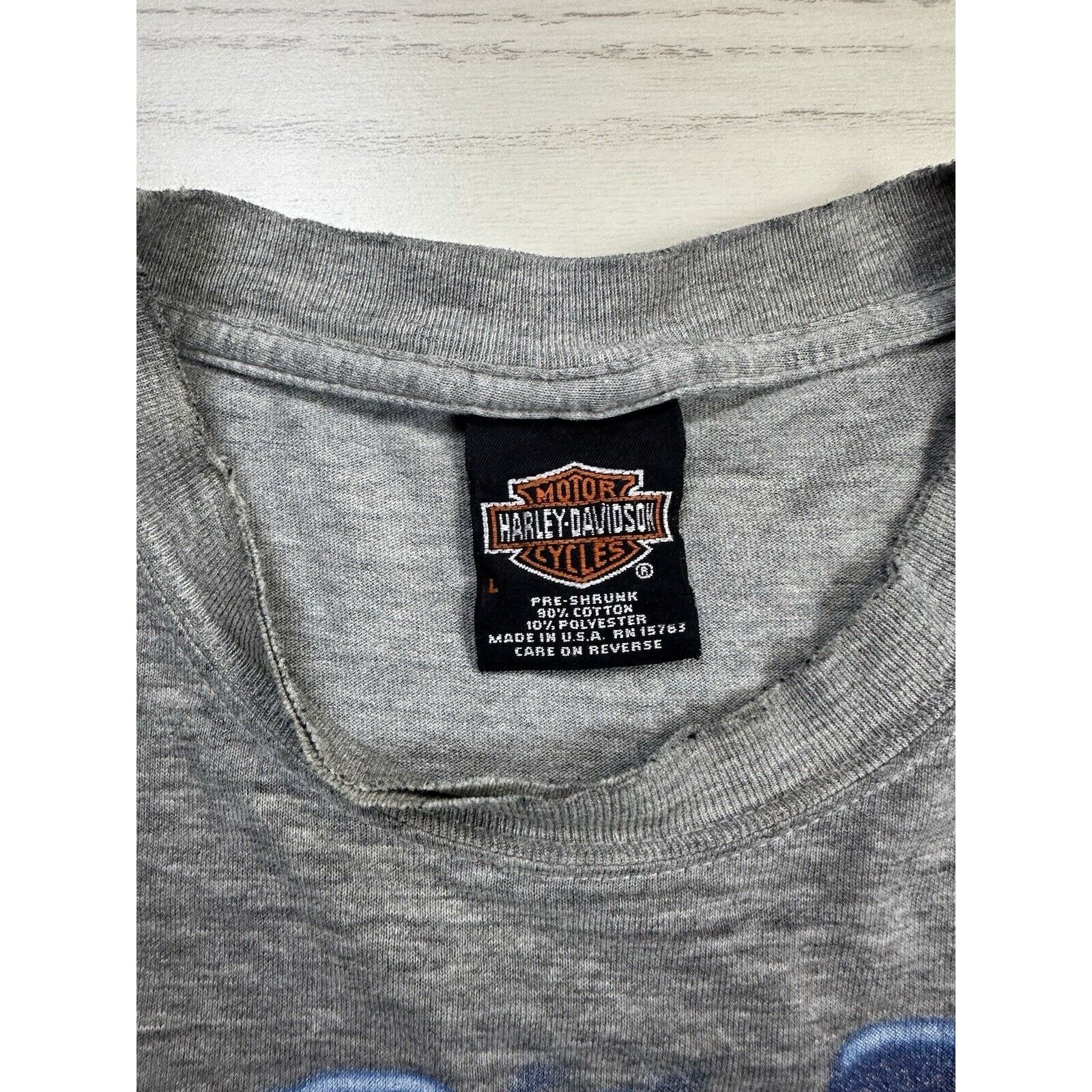Harley Davidson × Vintage Vintage 90s Harley Davidson Lighting Eagle Shirt Size US L / EU 52-54 / 3 - 6 Thumbnail