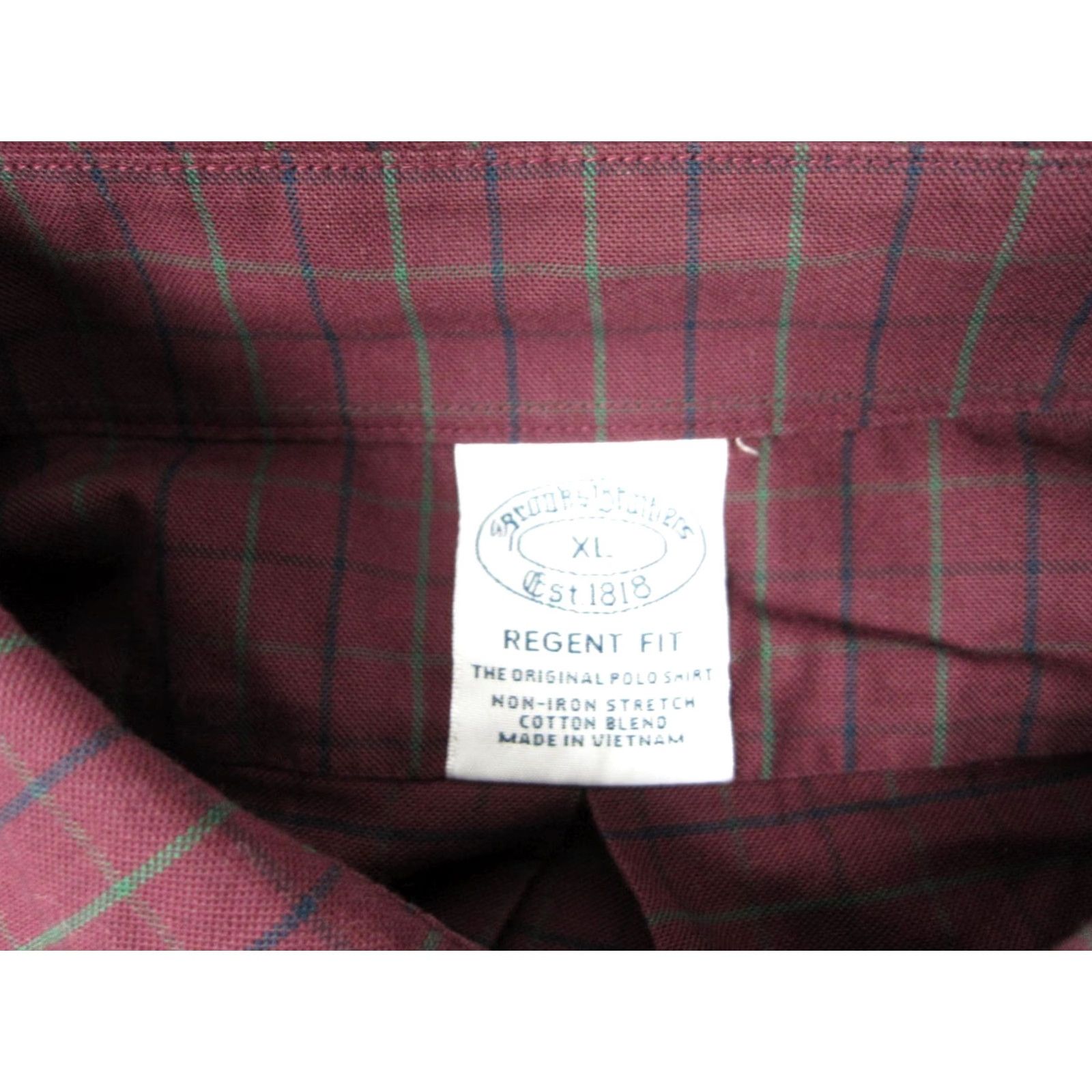 Brooks Brothers Brooks Brothers Shirt Adult XL Red Cotton Stretch Regent Fit Mens Button-Up Long Sleeve Button-Down Collar Classic, Preppy Pattern Check Non-Iron Size US XL / EU 56 / 4 - 4 Thumbnail