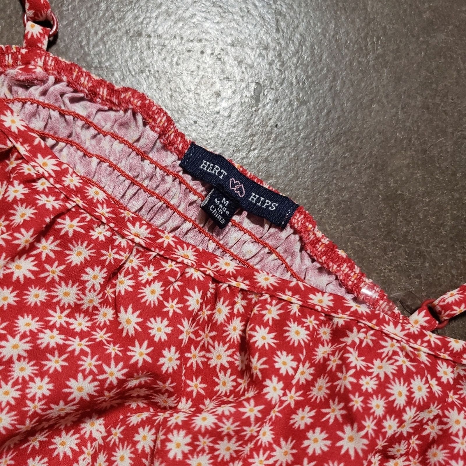 Other Red Floral | HEART HIPS | Ruched Crop Tank Size M / US 6-8 / IT 42-44 - 3 Thumbnail