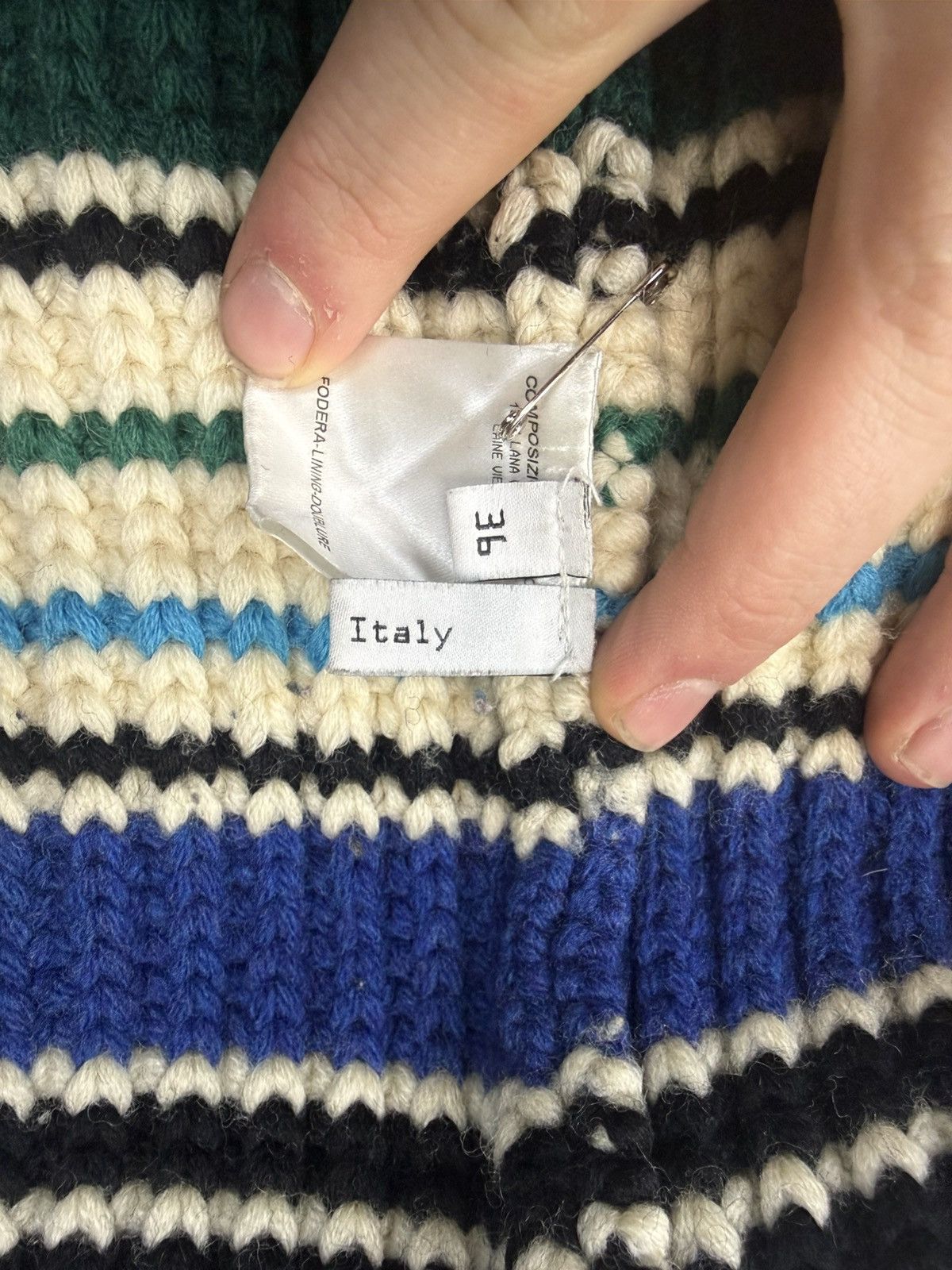Balenciaga VINTAGE BALENCIAGA STRIPED HEAVY KNIT HOODED SWEATER 2007 Size XS / US 0-2 / IT 36-38 - 20 Thumbnail