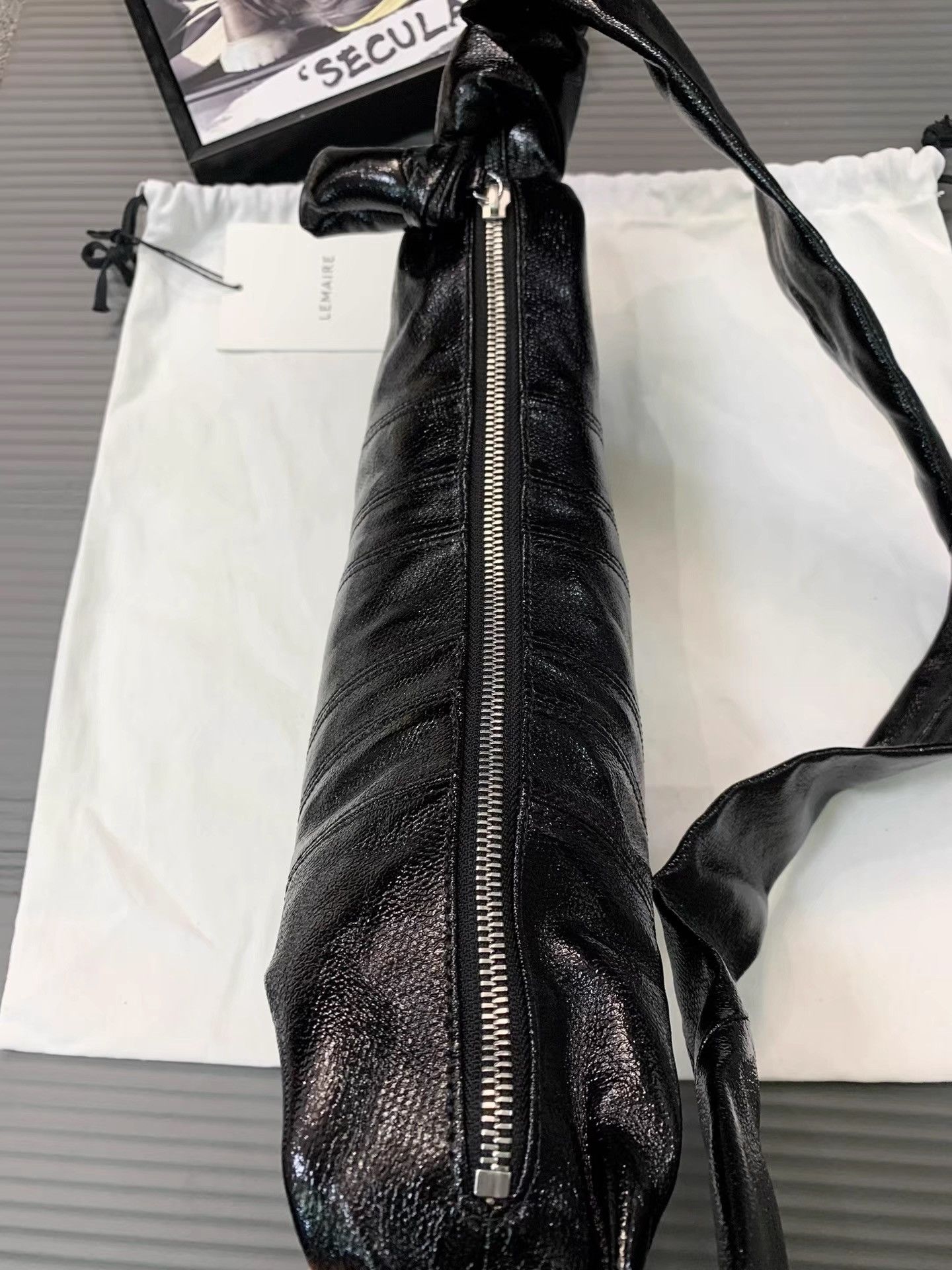 Lemaire Lemaire Black Coated Small Croissant Bag K34 Size ONE SIZE - 6 Thumbnail