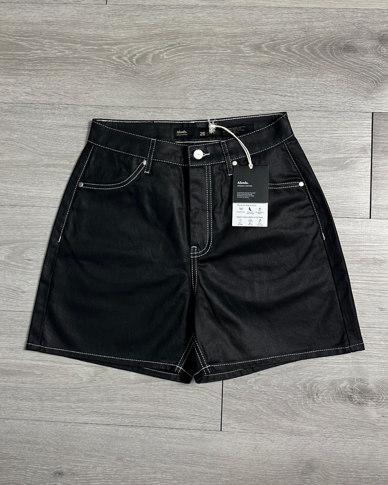 Afends Sample NWT Afends - Shelby - Organic Denim Coated Shorts 26 Size 26" / US 2 / IT 38 - 1 Thumbnail