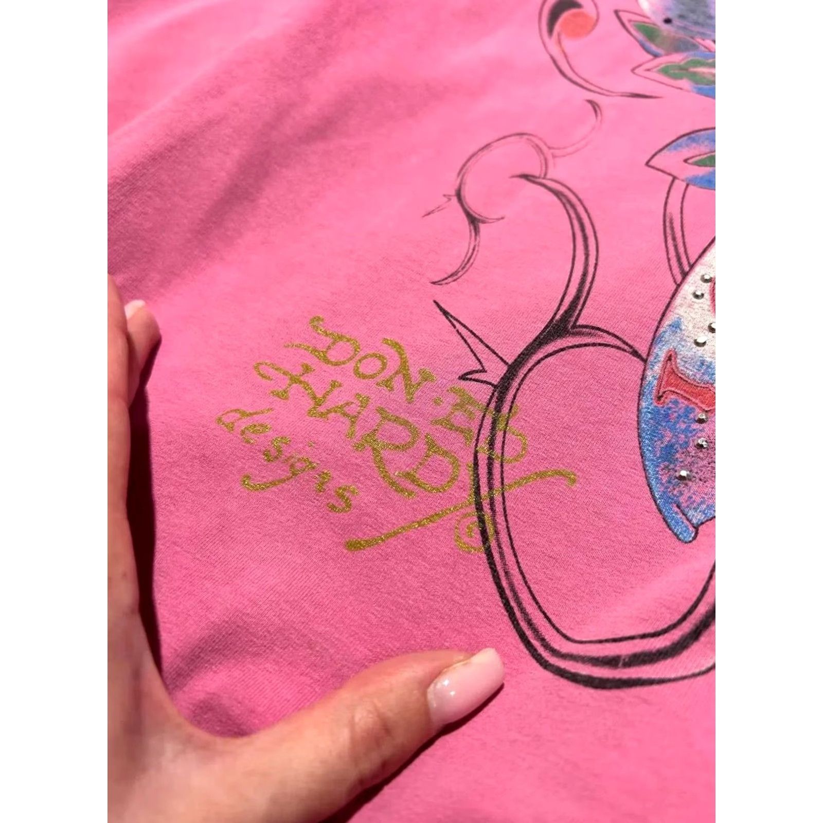 Ed Hardy VINTAGE Ed Hardy Hoodie Y2K Zip Up Women M Pink Size M / US 6-8 / IT 42-44 - 3 Thumbnail