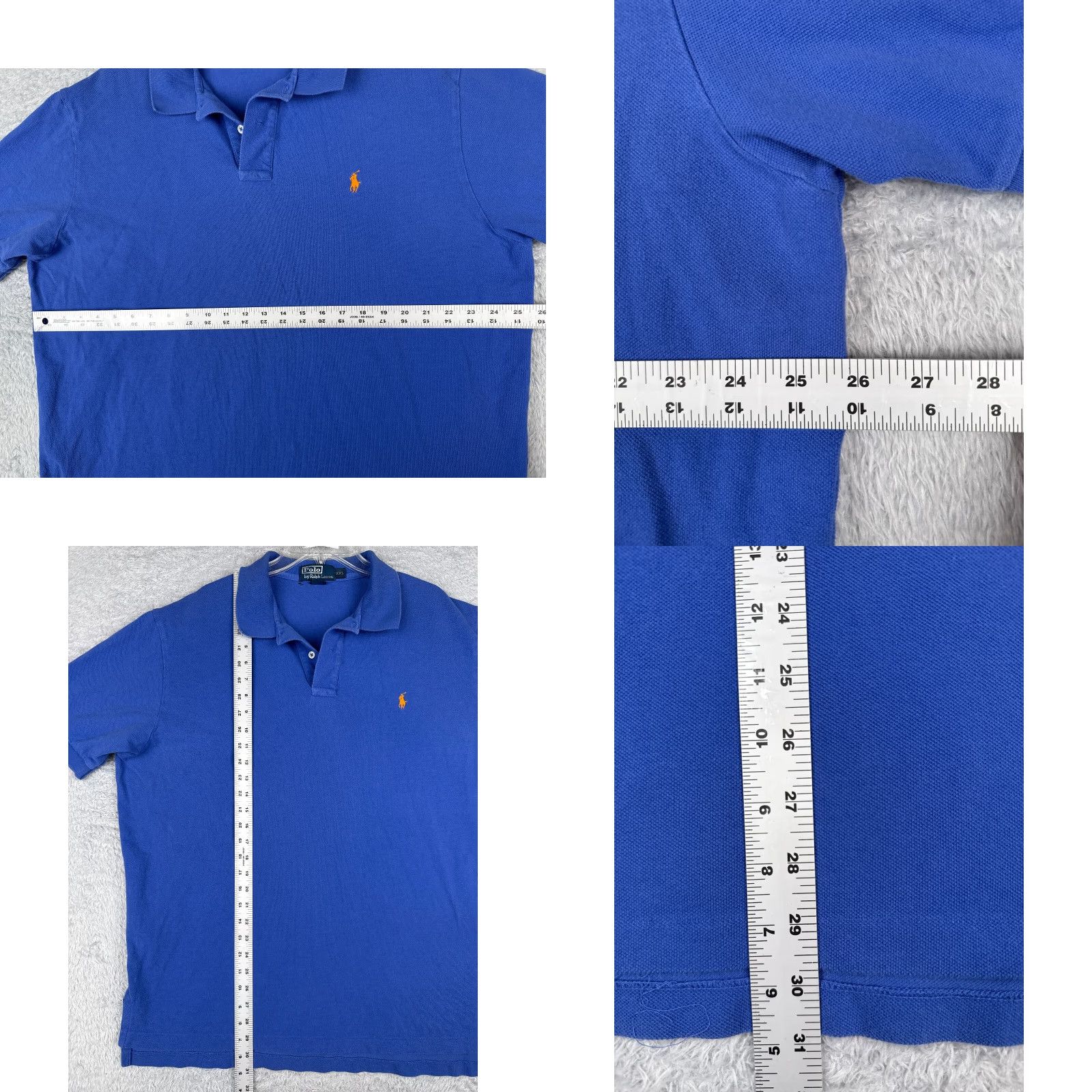 Ralph Lauren VINTAGE Ralph Lauren Polo Shirt Men 2XL Blue Short Sleeve 100% Cotton Knit Button Embroidered Logo Golf 80s Mens Size US XXL / EU 58 / 5 - 8 Thumbnail
