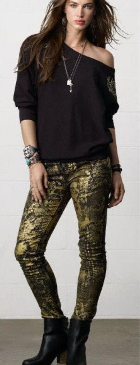Denim & Supply Ralph Lauren × Ralph Lauren Luxury Ralph Lauren Gold Painted Pants Size 27" / US 4 / IT 40 - 15 Thumbnail