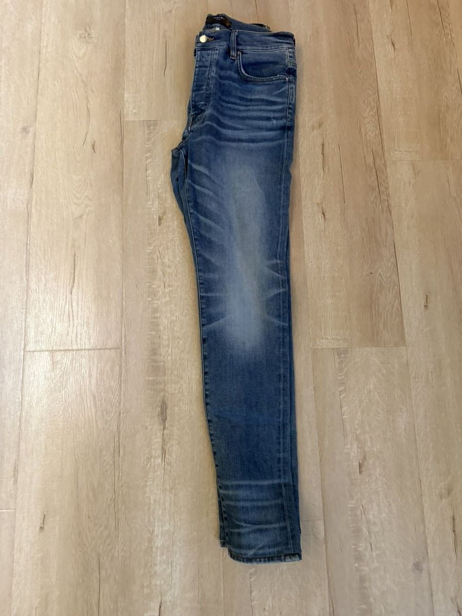 Amiri Amiri stack mx1 dark blue straight leg jeans Size US 36 / EU 52 - 6 Thumbnail