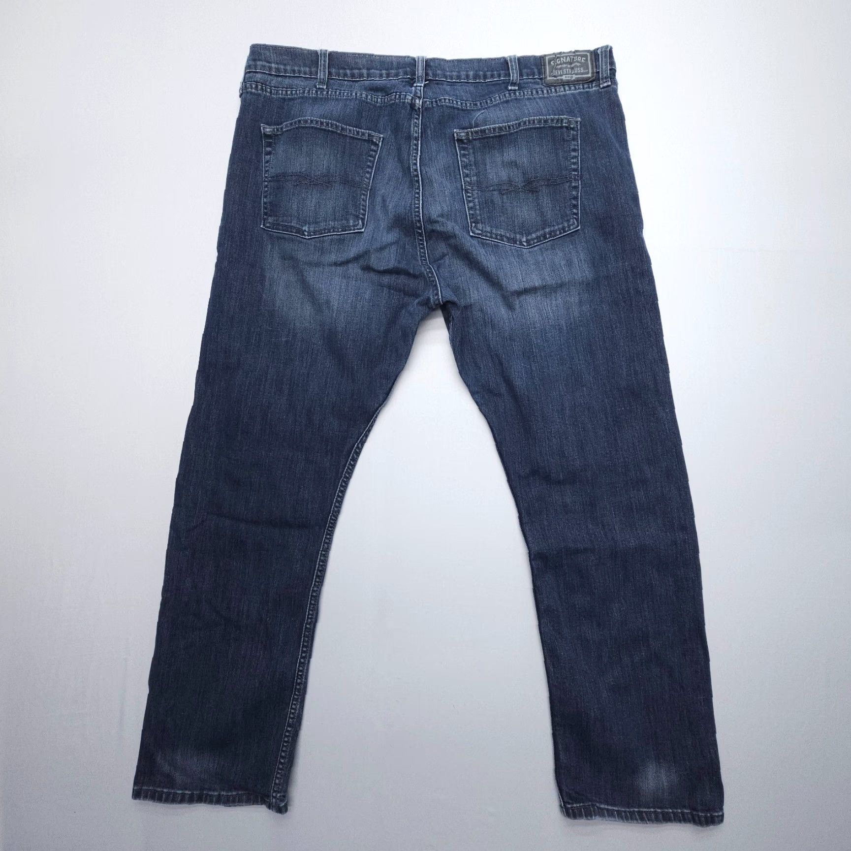 Levi's Levi's Signature Slim Straight Denim Jeans Mens 44 x 30 Dark Wash Cotton Blend Blue 5-Pocket Stretch Size US 44 / EU 60 - 5 Thumbnail