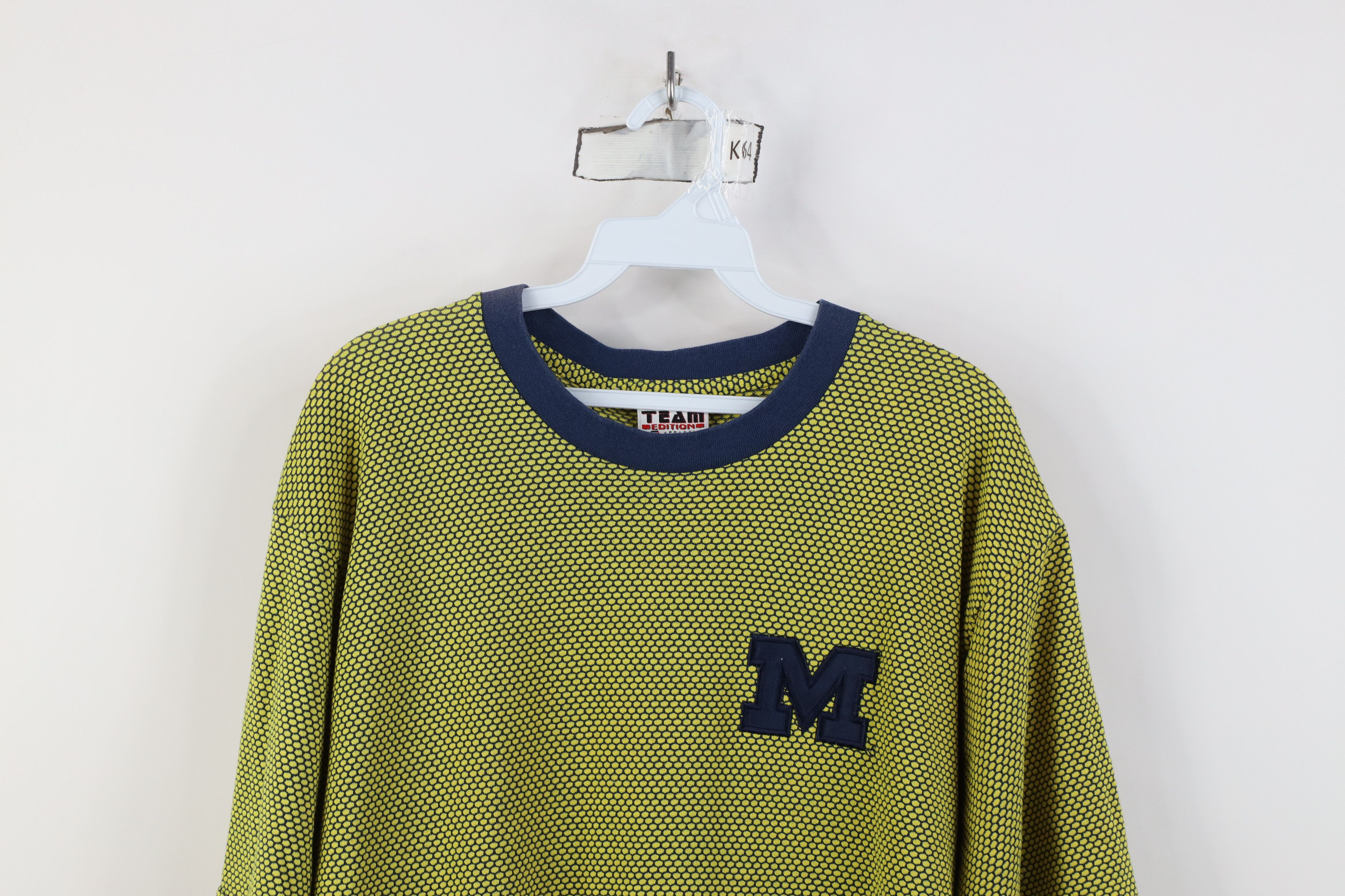 Vintage Vintage 90s University of Michigan Thermal Knit T-Shirt Size US L / EU 52-54 / 3 - 2 Thumbnail