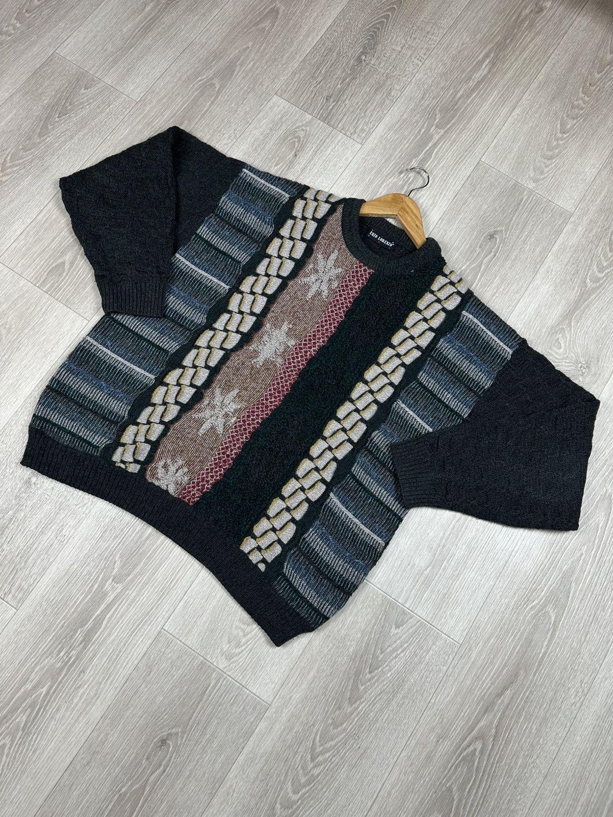 Carlo Colucci × Vintage Vintage Enzo Lorenzo Coogi Style Knit Sweater Size 50 Size US XL / EU 56 / 4 - 3 Thumbnail