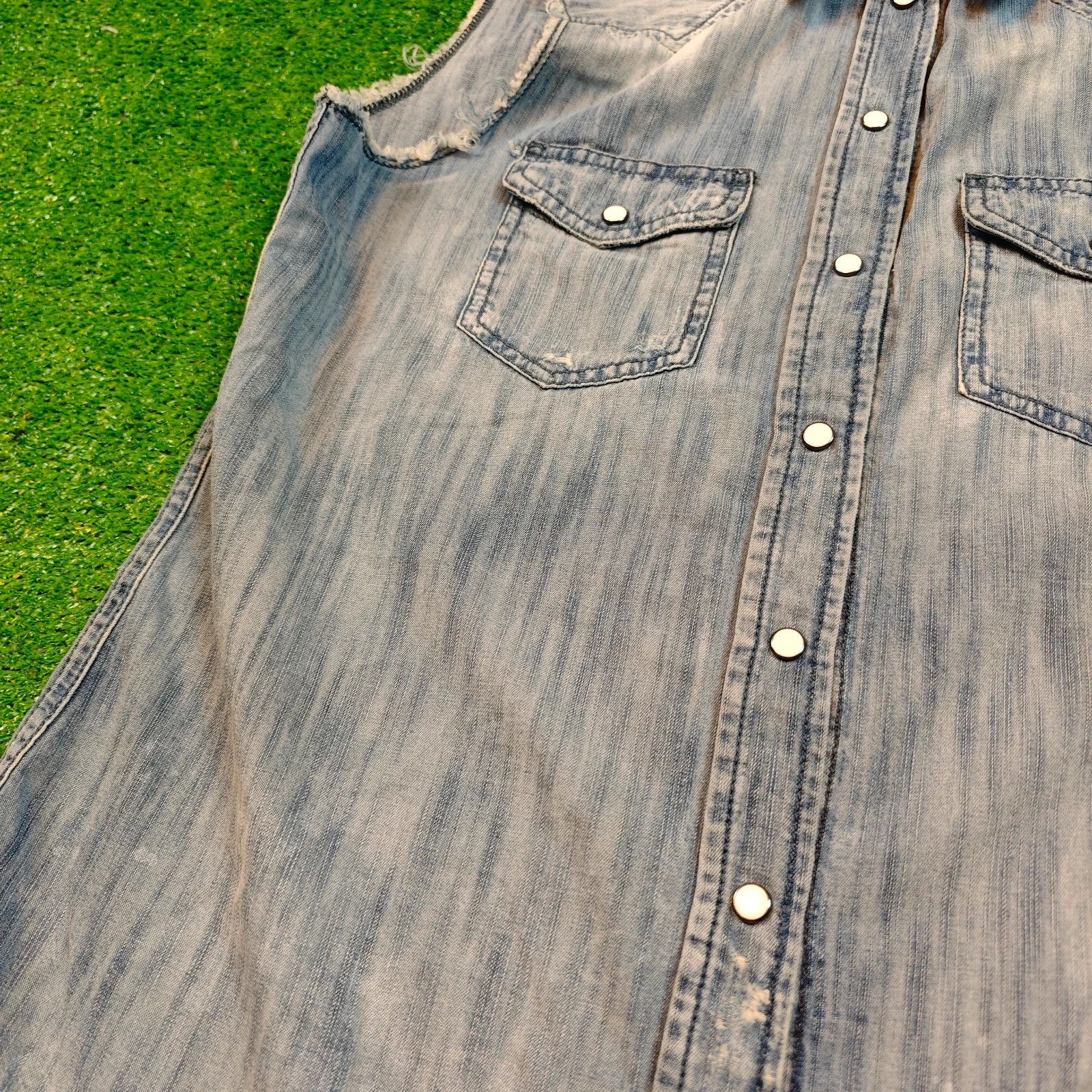 Diesel Diesel Denim Jacket vest womens XS pearl snap collared Size XS / US 0-2 / IT 36-38 - 4 Thumbnail