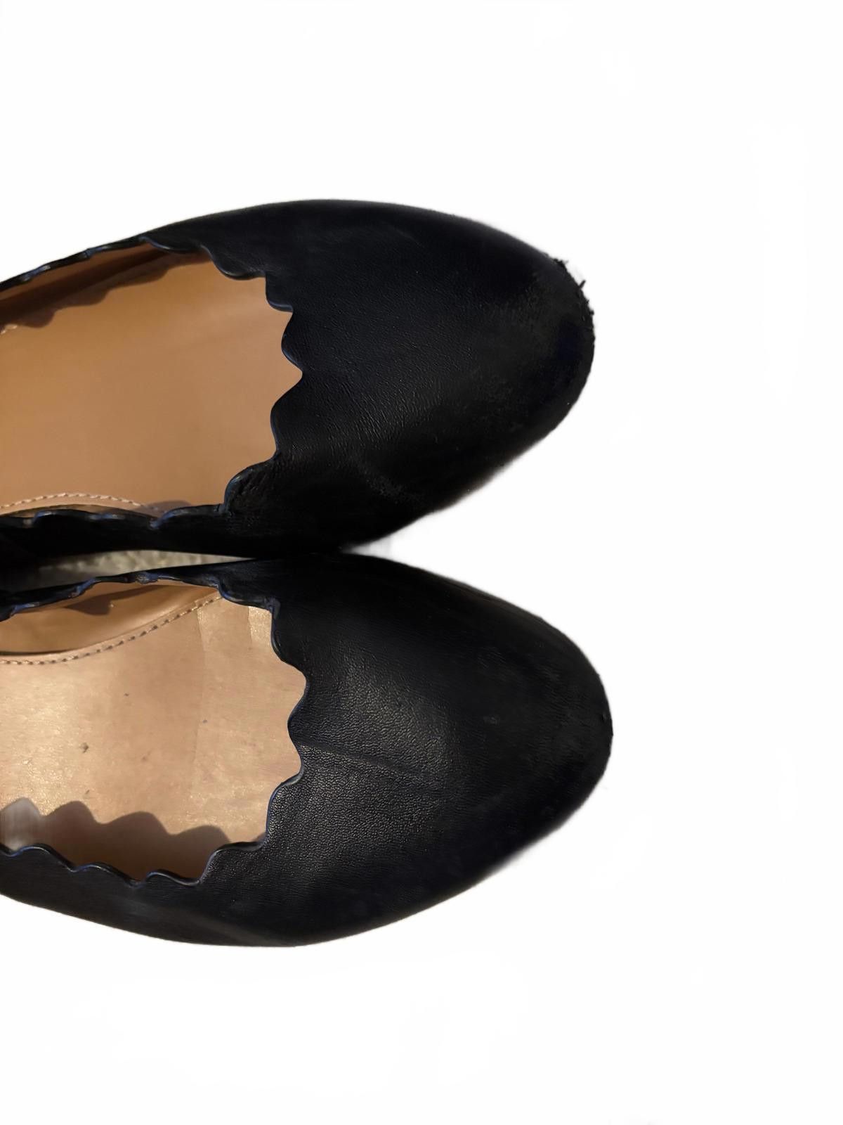 J.Crew J.Crew Black Leather Women's Flats with Scalloped Edges sz 7 Size US 7 / IT 37 - 3 Thumbnail