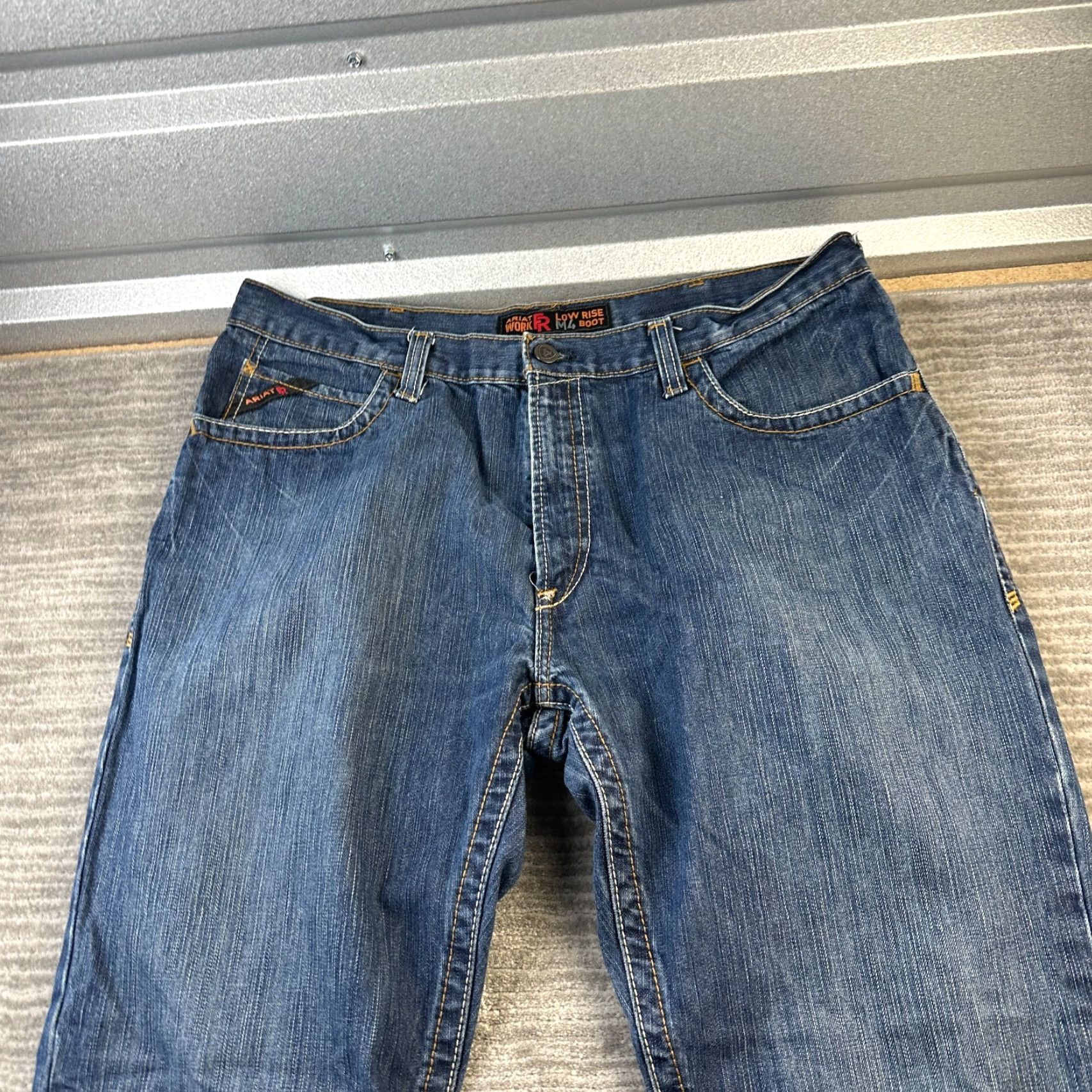 Ariat Ariat Jeans Men 40x36 Blue Denim Bootcut Relaxed M4 FR 5-Pocket Logo Button Belt Loops Mid Rise 90s Cowboy Jeans Mens Size US 40 / EU 56 - 4 Thumbnail