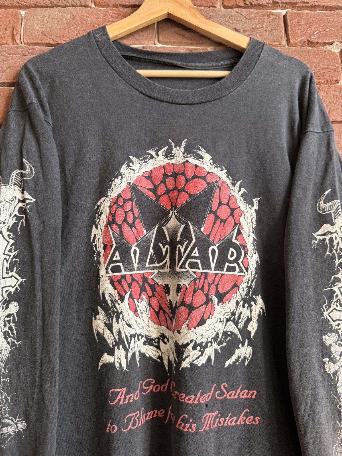 Band Tees Rare 90s Altar Youth Against Vintage Band Black Metal Tee XL Size US XL / EU 56 / 4 - 5 Thumbnail
