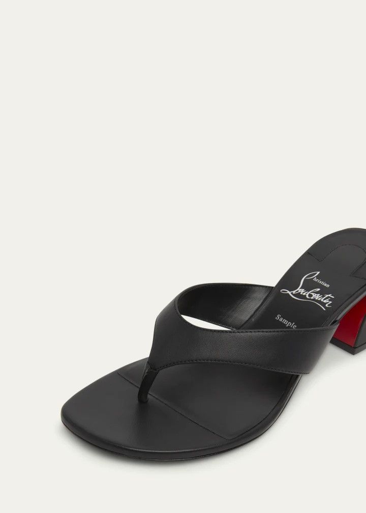 Christian Louboutin os11x0526 55mm Janetonga Leather Block-Heel Sandals in Black Size US 8 / IT 38 - 3 Thumbnail