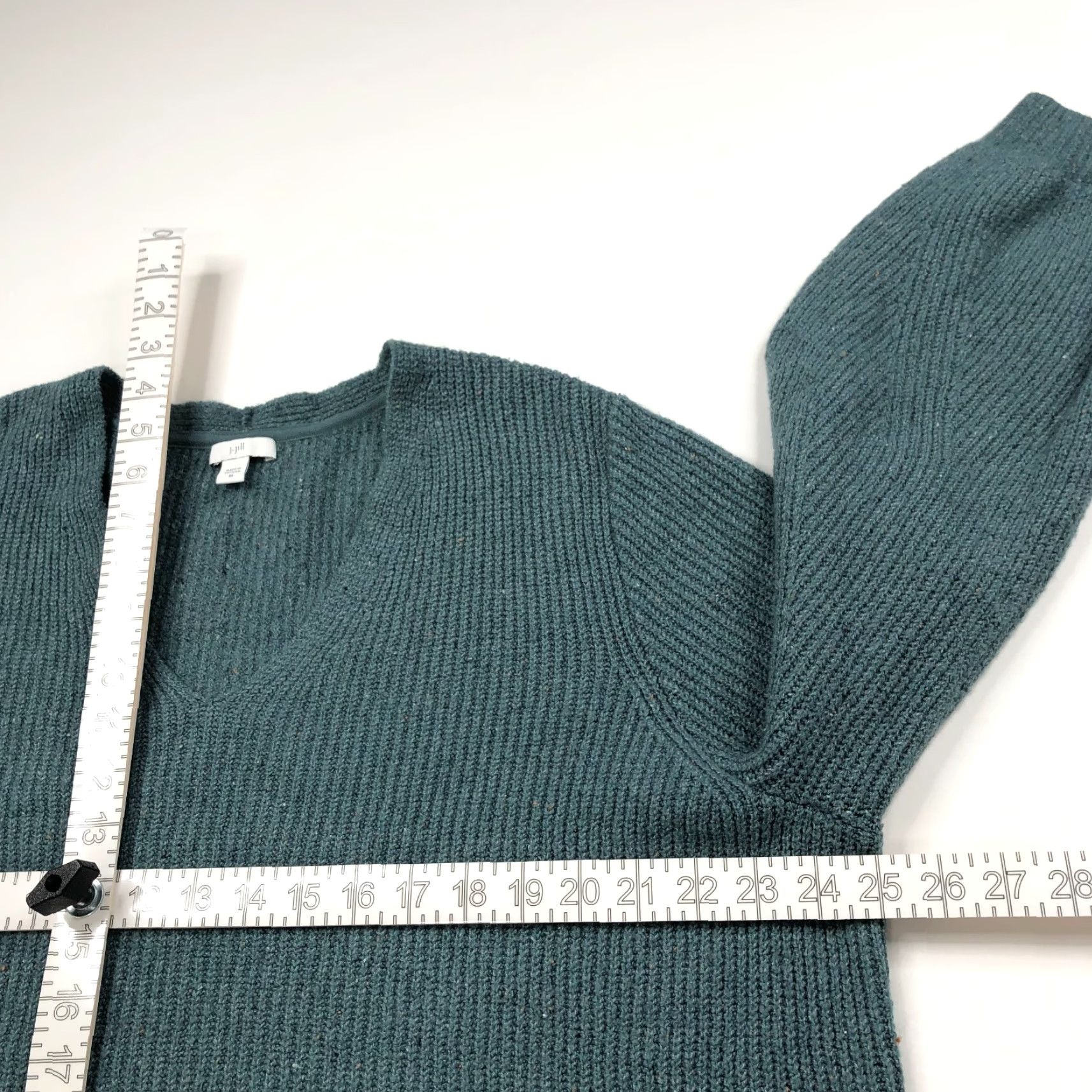 J. Jill J.Jill 3X Women's Knit Acrylic V-Neck Pullover Sweater Green Size XXL / US 16-18 / IT 52-54 - 6 Thumbnail