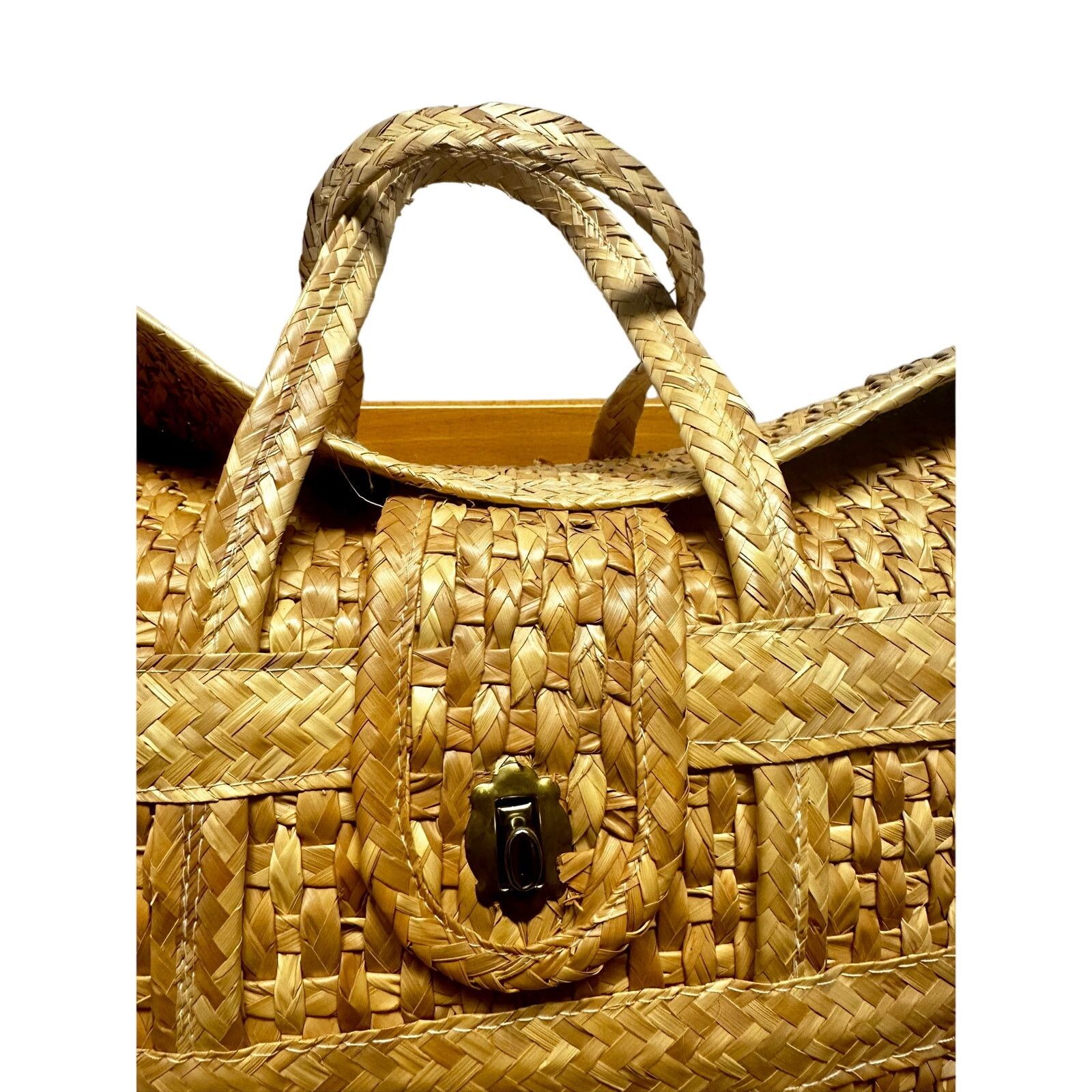 Handmade Handwoven natural straw tote bag Size ONE SIZE - 2 Thumbnail