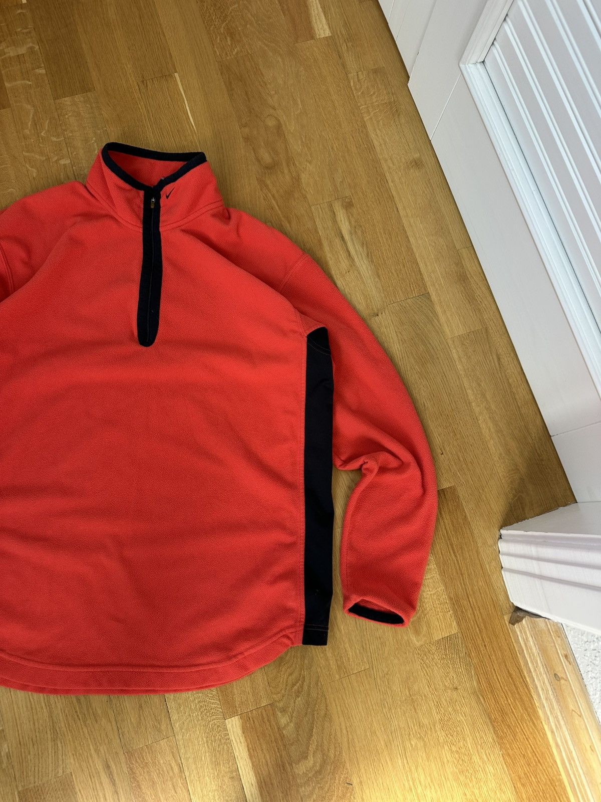 Nike Vintage Nike Half-Zip Jacket Black Swoosh Therma-Fit Size US XL / EU 56 / 4 - 3 Thumbnail