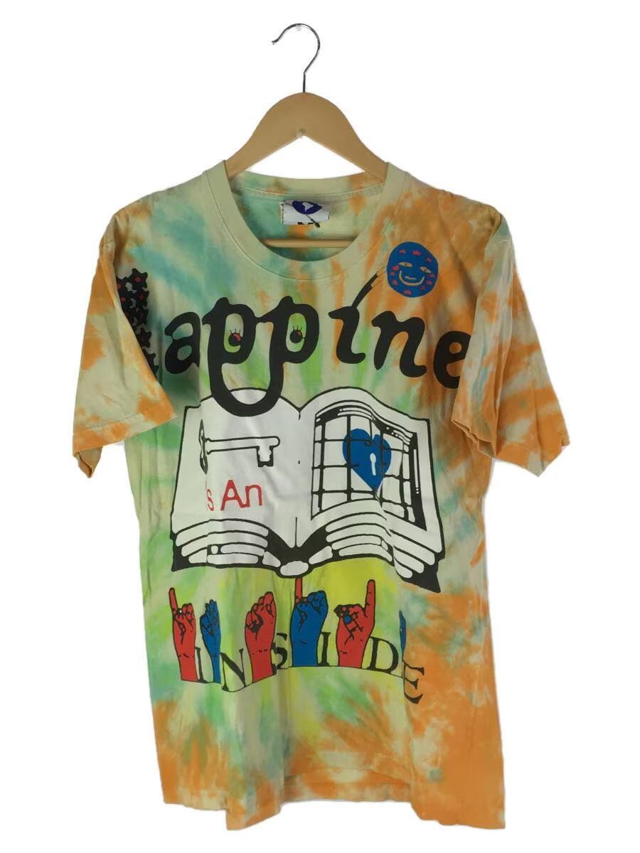image of Online Ceramics "happiness Inside" Tie-Dye Tee in Orange, Men's (Size Medium)