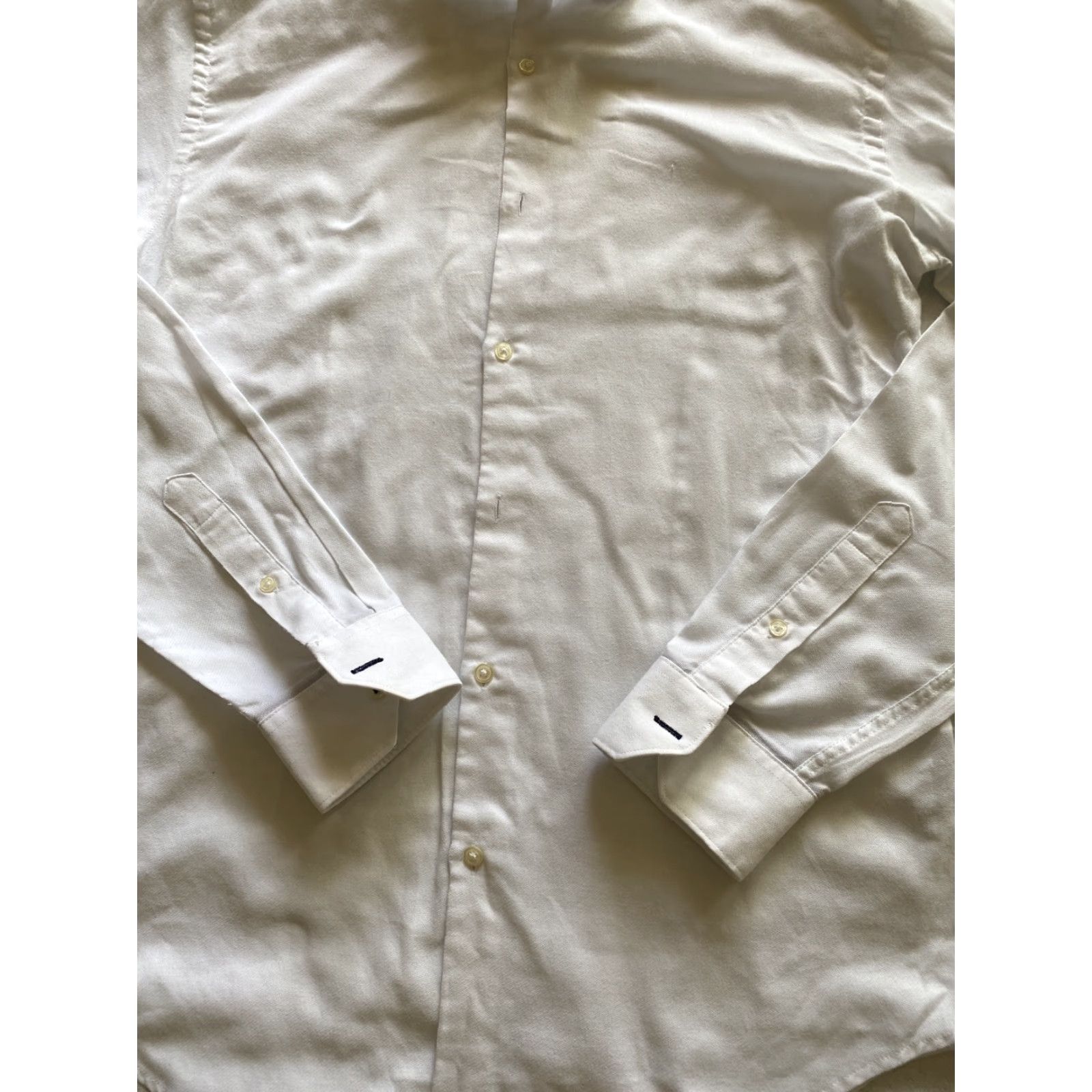 Zara Zara Dress Shirt Slim Fit M White Button-Up Unisex Adults 100% Cotton Slm Slimming Shirt Size M / US 6-8 / IT 42-44 - 2 Thumbnail