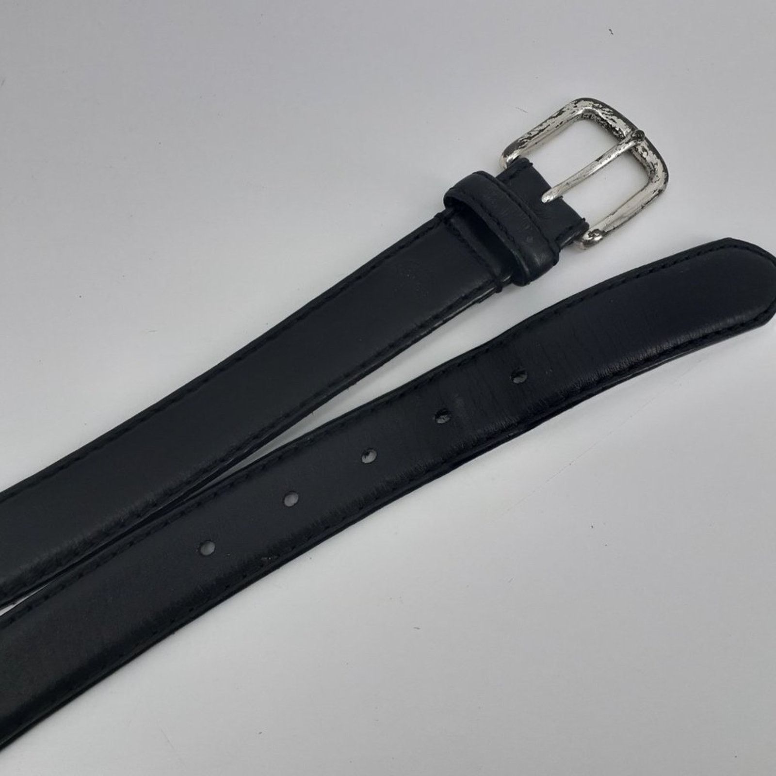Fossil Vintage Fossil Men's Black Genuine Leather Dress Belt 44 Size 44 - 5 Thumbnail