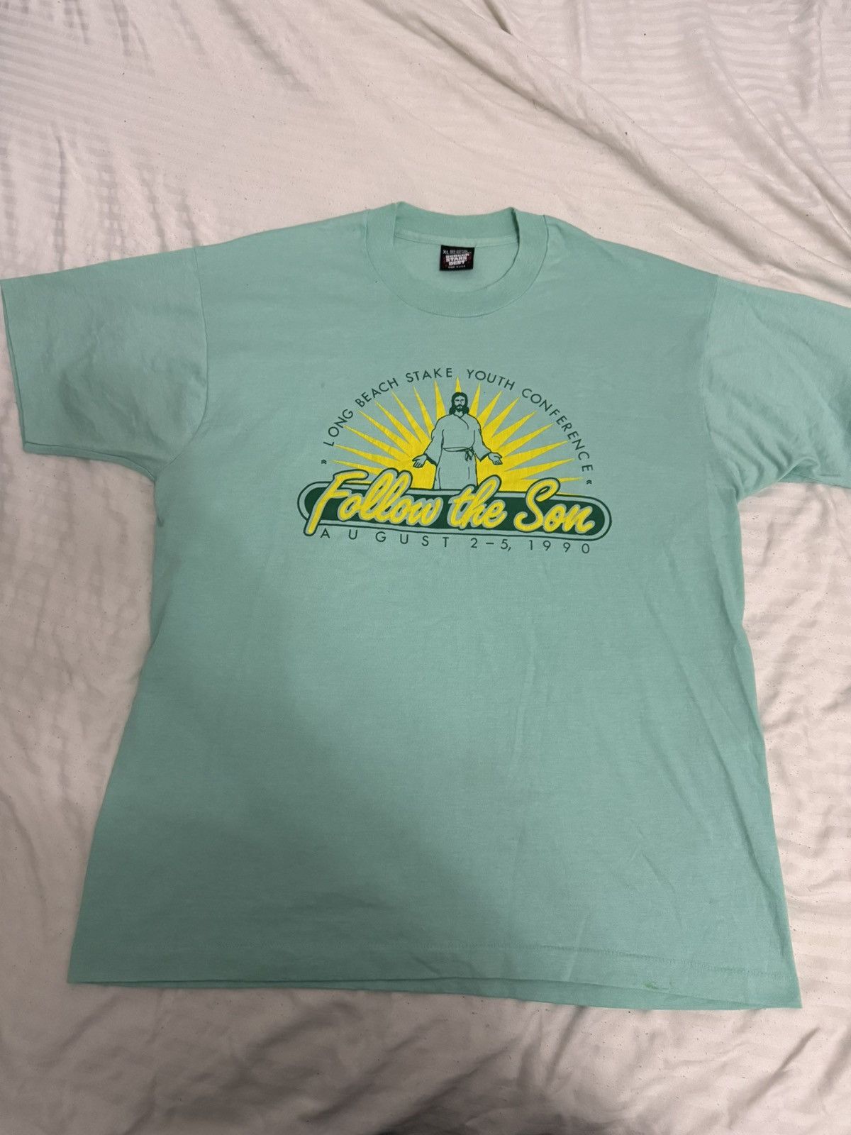 Vintage 1990 Jesus Tee XL USA Made Single Stitch w/ Neck Hole Size US XL / EU 56 / 4 - 2 Thumbnail