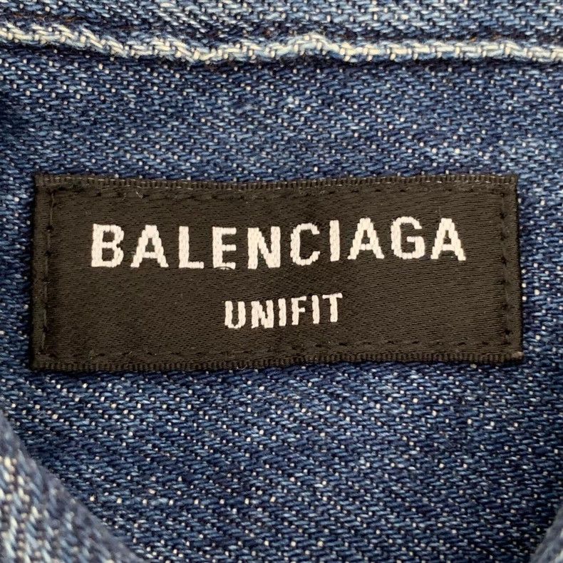 Balenciaga Balenciaga Pocket logo embroidered dark blue cotton denim Size US S / EU 44-46 / 1 - 6 Thumbnail