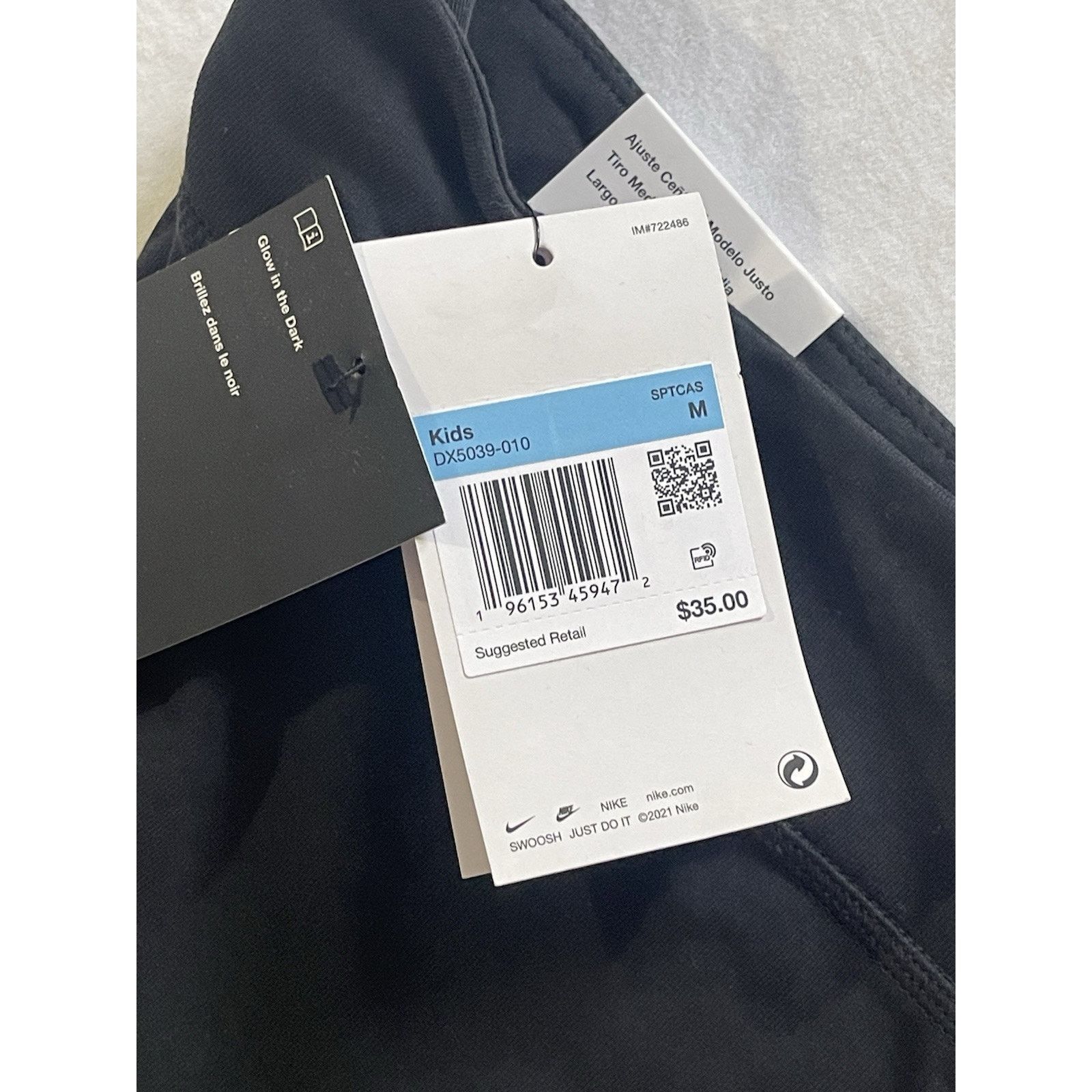 Nike NEW Nike Glow In Dark Grade School Sport Leggings DX5039-010 Size 22" - 3 Thumbnail