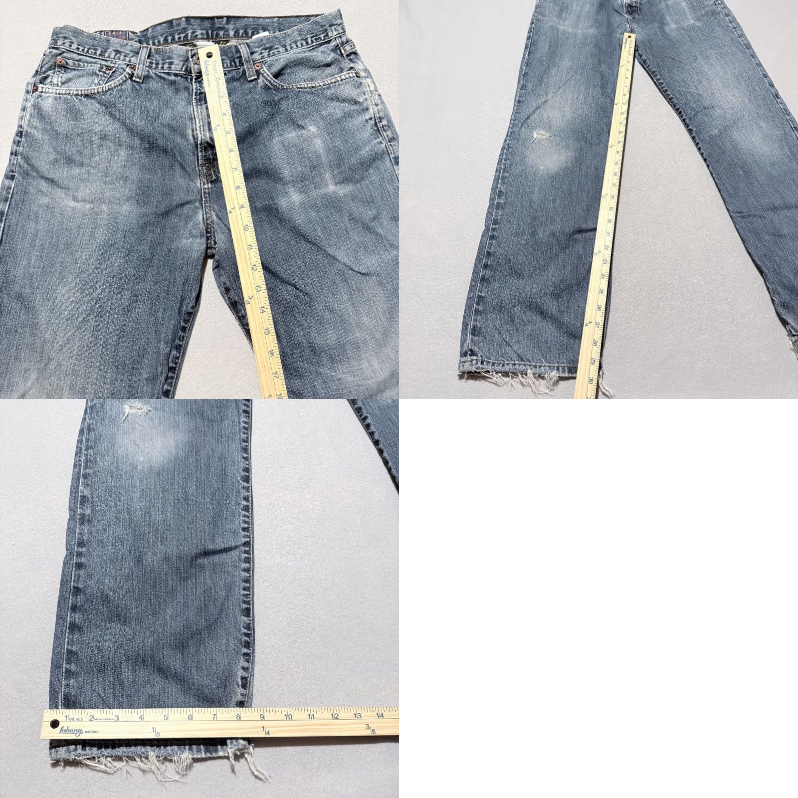 Lucky Brand Lucky Brand Jeans Men Blue Denim Frayed Distressed Classic-Fit Straight 34 Size US 34 / EU 50 - 10 Thumbnail