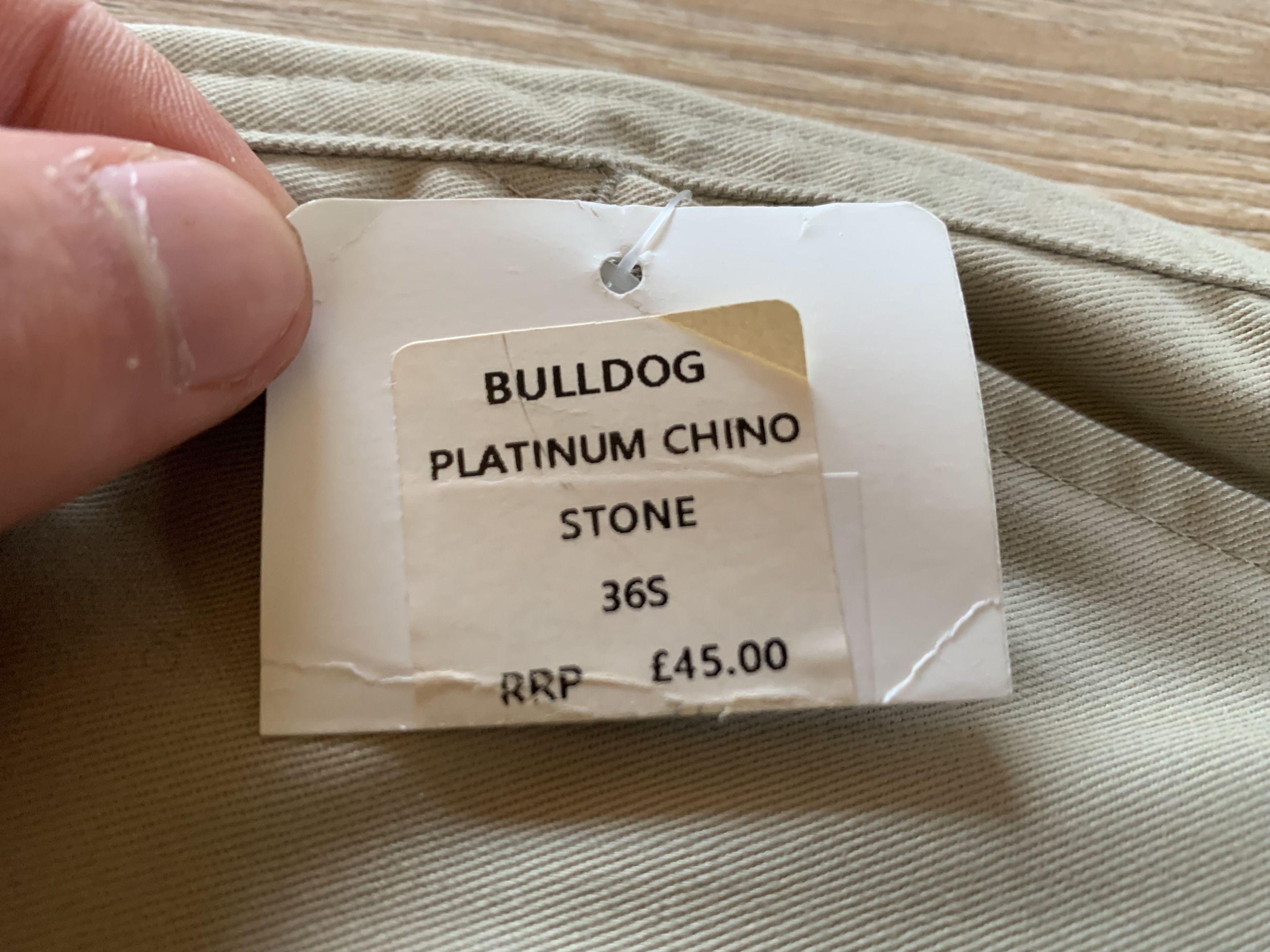 Designer Bulldog Platinum Beige Chino Pants Size US 36 / EU 52 - 9 Thumbnail