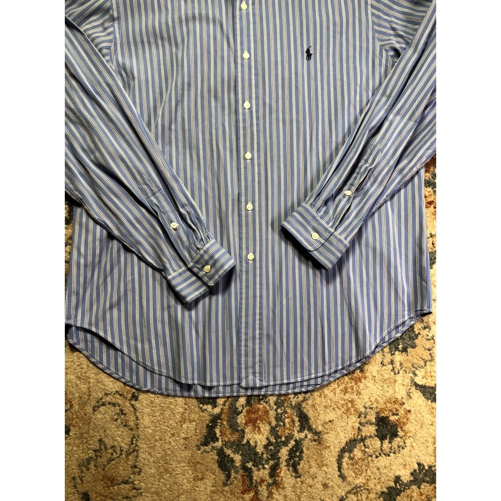 Ralph Lauren Ralph Lauren Shirt Mens XL Blue Stripe Classic Fit Long Sleeve Button Down Size US XL / EU 56 / 4 - 5 Thumbnail