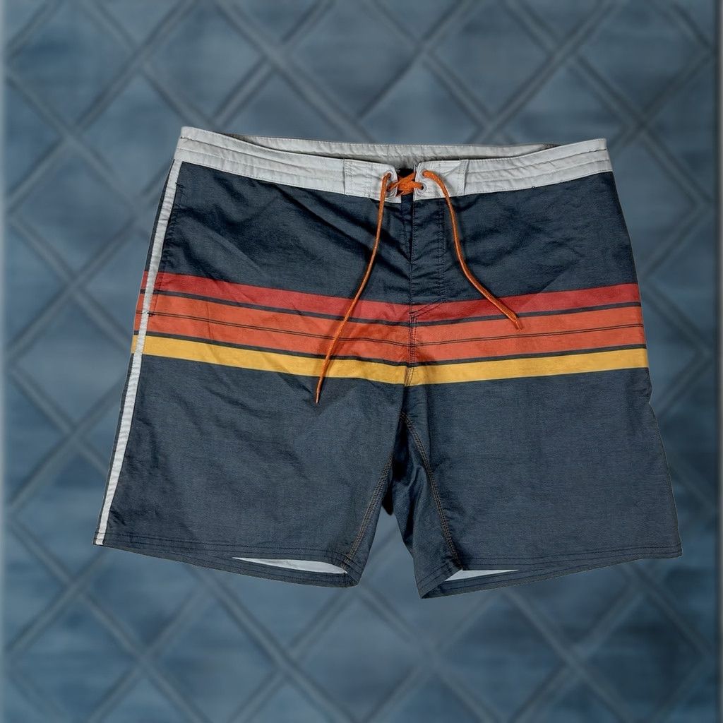 Burnside Burnside Board Short Swim Trunks Men's Size 38 Blue Striped Pockets Beach Summer Size US 38 / EU 54 - 1 Thumbnail