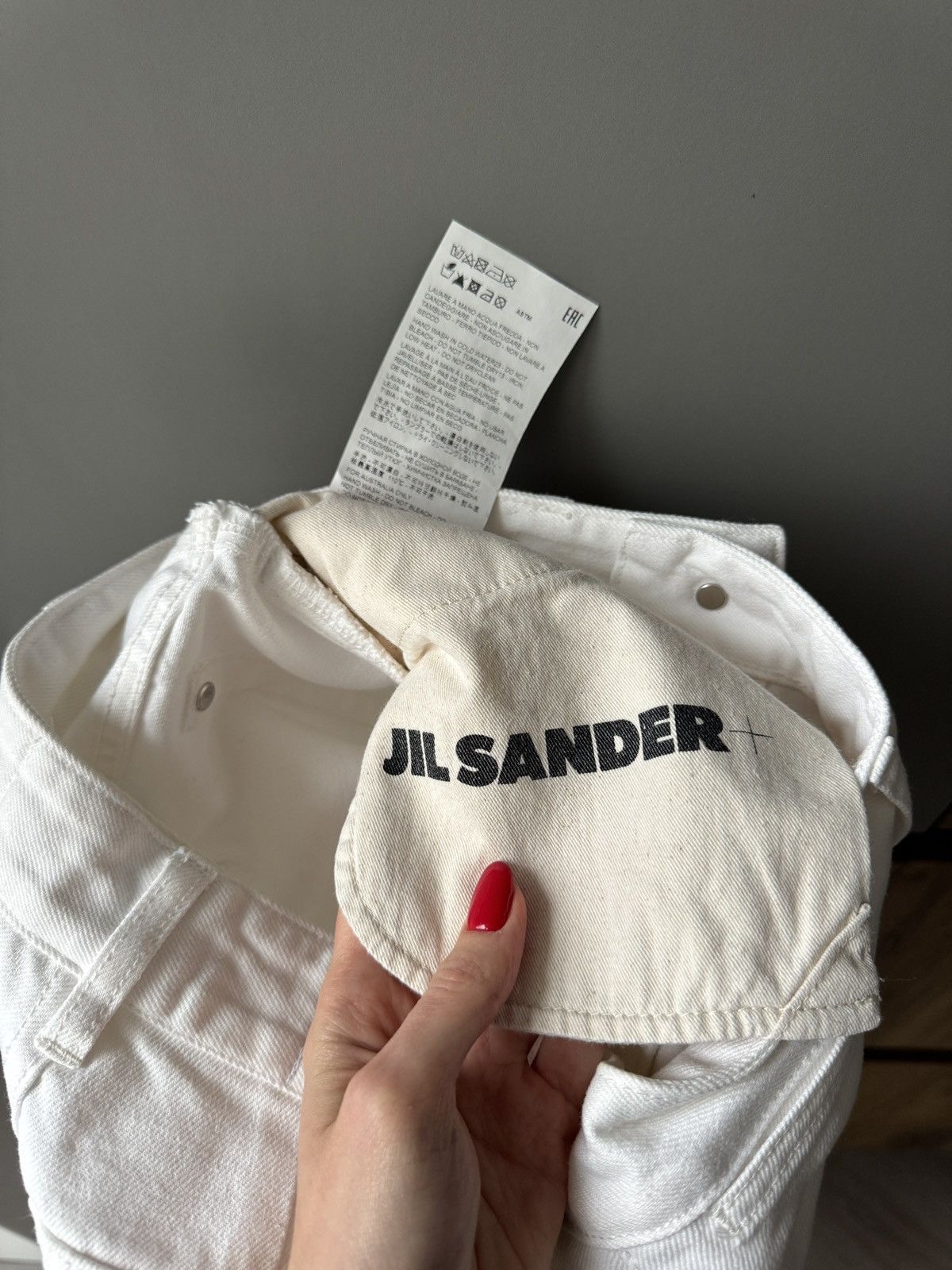 Jil Sander Jil Sander High-Rise Straight Cotton White Jeans Size 27" / US 4 / IT 40 - 8 Thumbnail