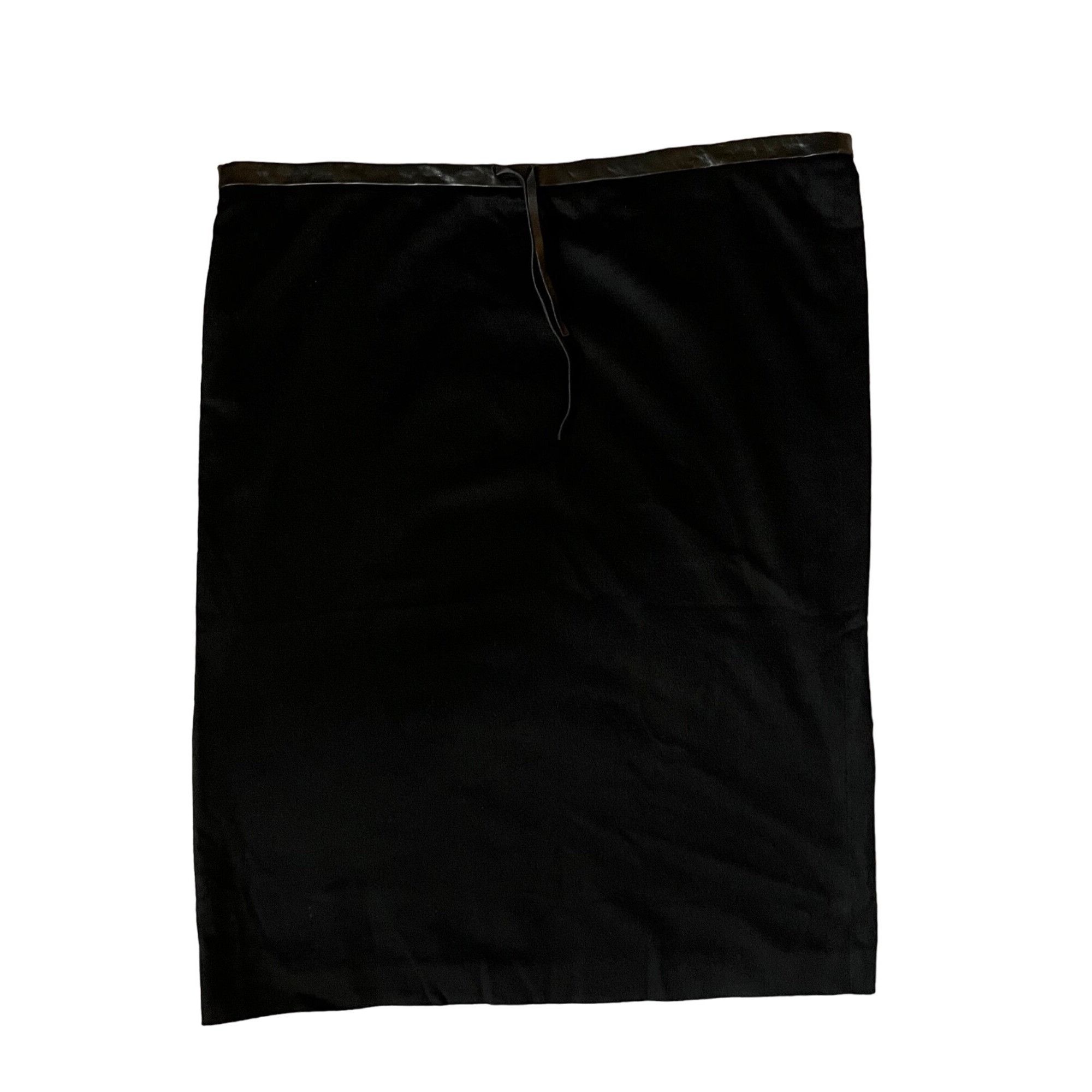 image of New? VTG $1200 Agnona 48 Us 12 100% Cashmere Midi Skirt Leat in Black, Women's (Size 34)